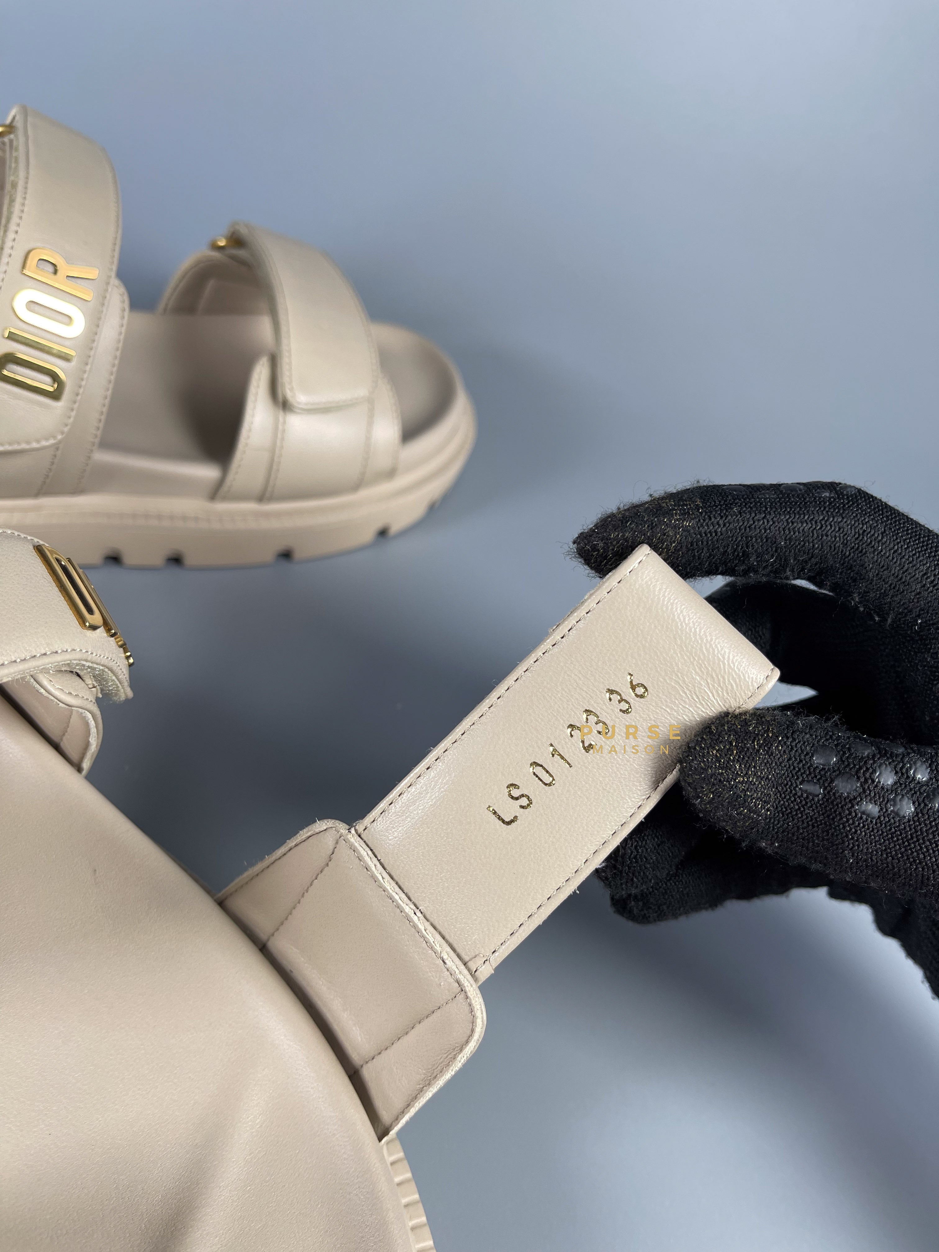 Christian Dior Dioract Beige Lambskin Sandals (Size 36 EU) | Purse Maison Luxury Bags Shop