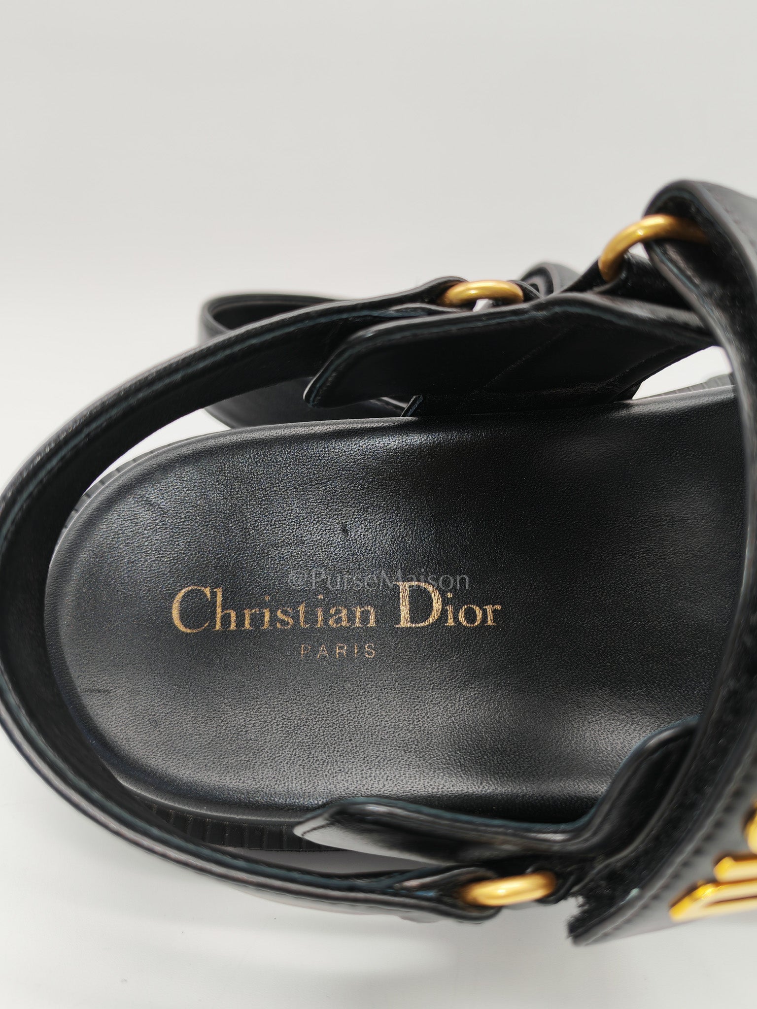 Dioract Black Lambskin Women’s Sandals Size 38EU (24.5cm) | Purse Maison Luxury Bags Shop