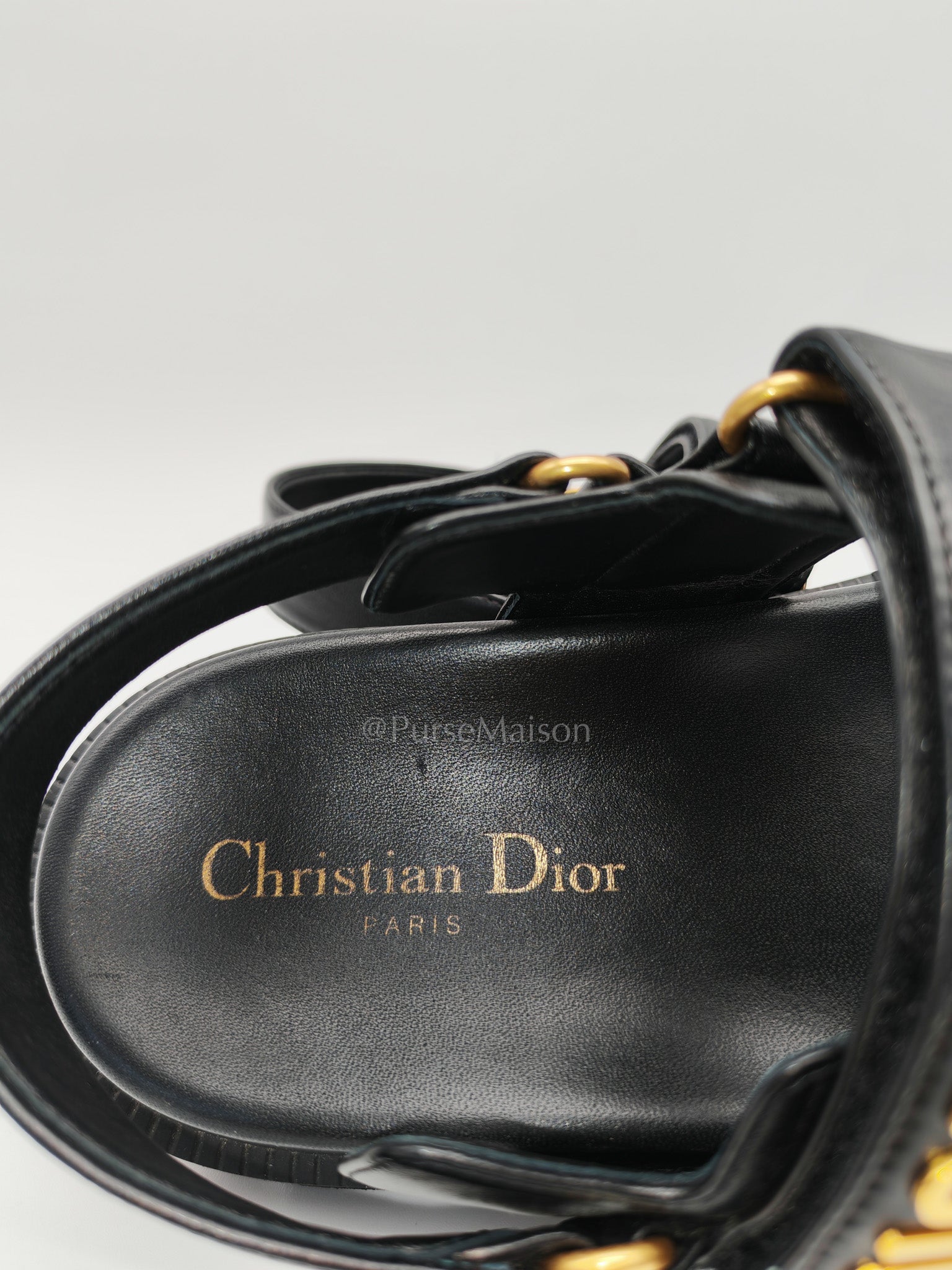 Dioract Black Lambskin Women’s Sandals Size 38EU (24.5cm) | Purse Maison Luxury Bags Shop