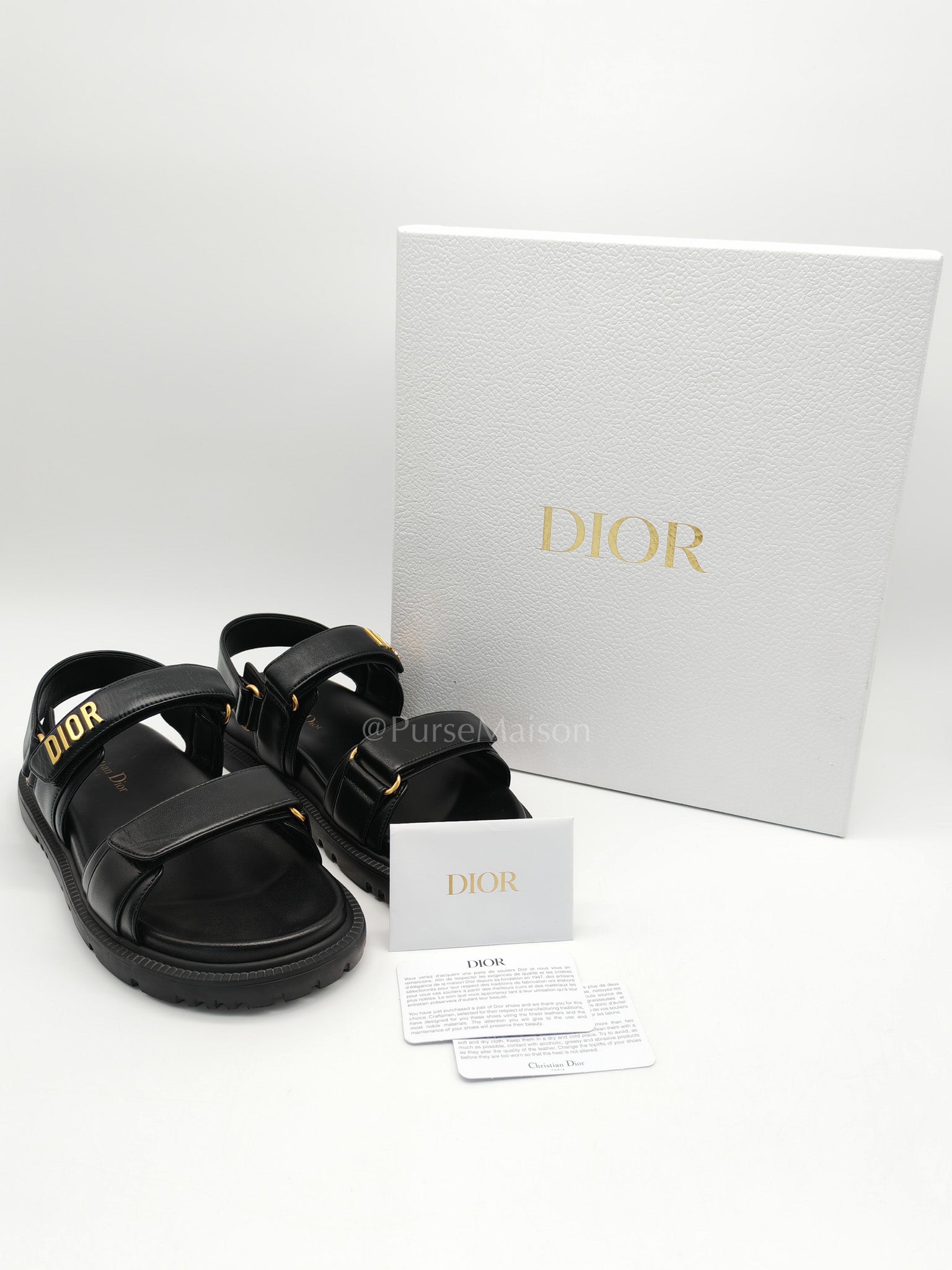 Dioract Black Lambskin Women’s Sandals Size 38EU (24.5cm) | Purse Maison Luxury Bags Shop