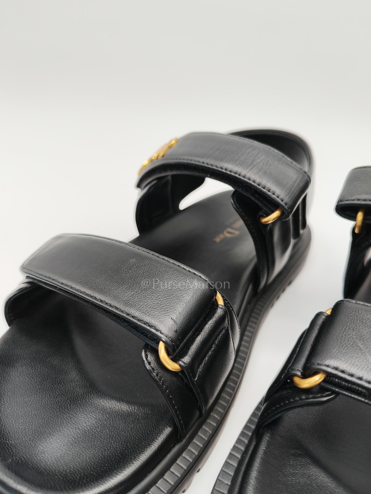 Dioract Black Lambskin Women’s Sandals Size 38EU (24.5cm) | Purse Maison Luxury Bags Shop