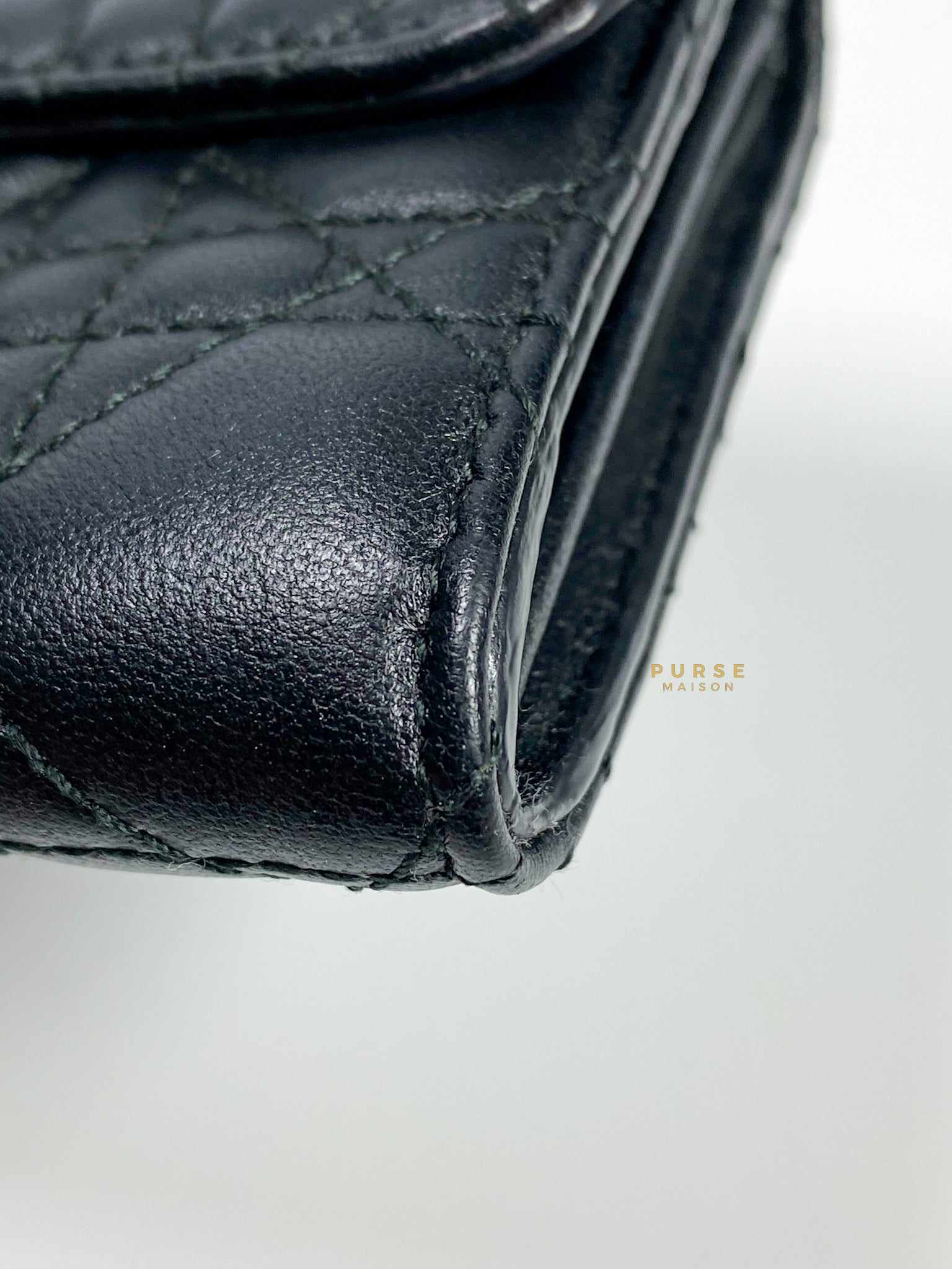 Christian Dior Dioraddict Continental Wallet in Black Cannage Lambskin