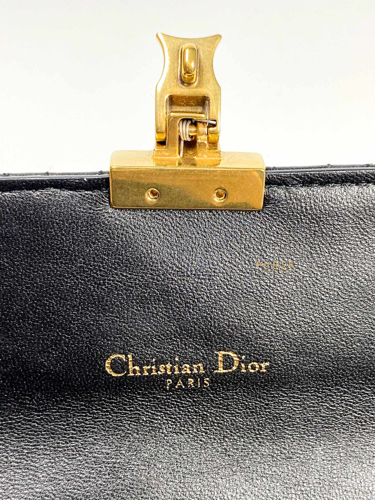 Christian Dior Dioraddict Continental Wallet in Black Cannage Lambskin