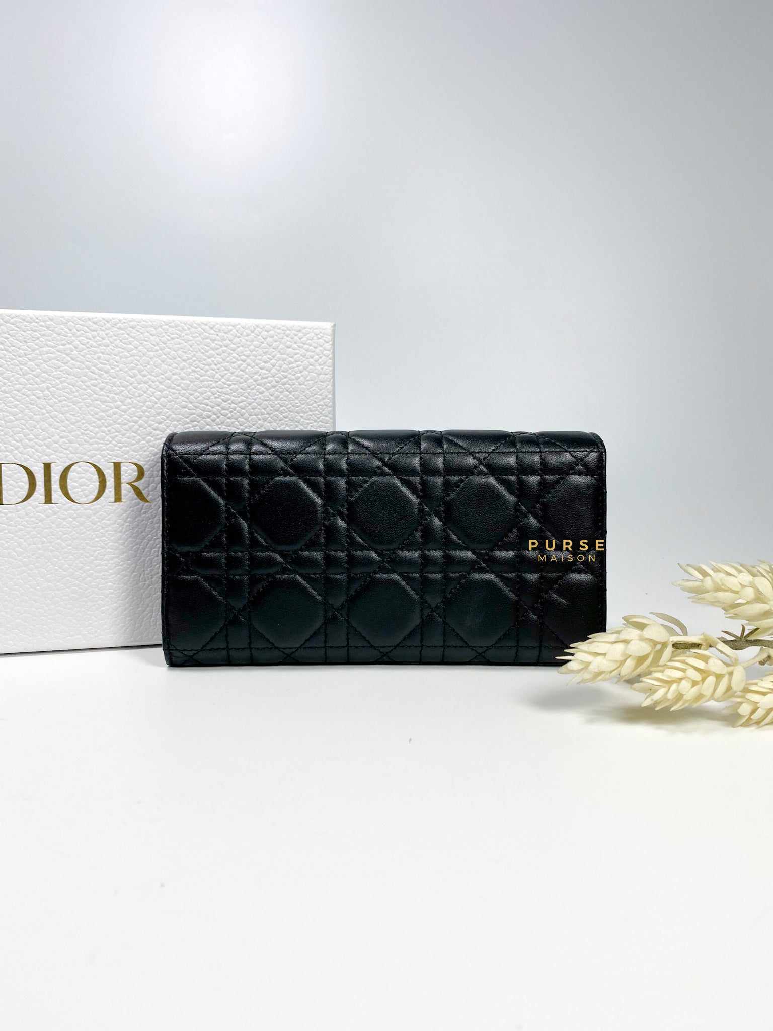 Lady dior lambskin on sale wallet