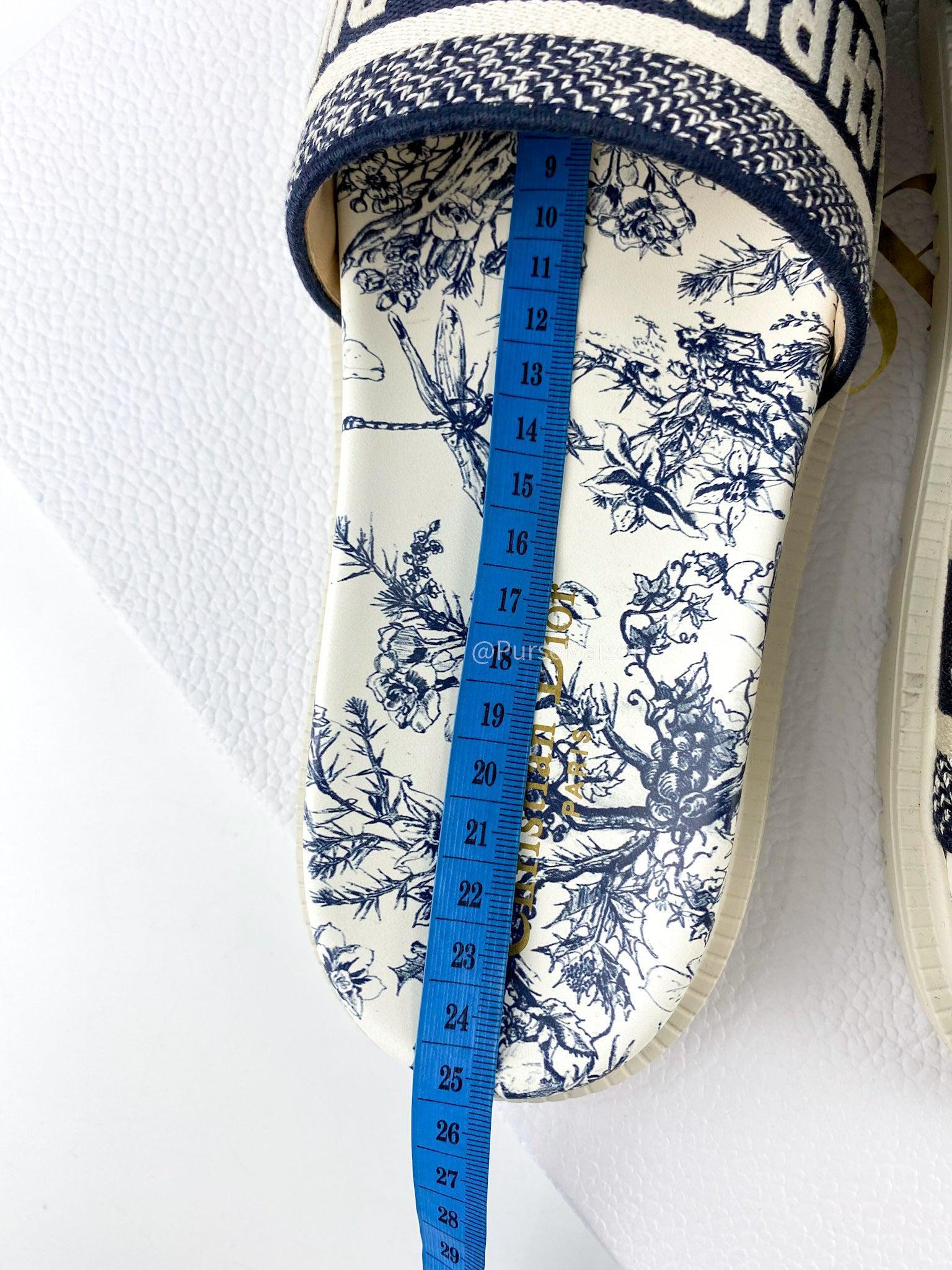 Christian Dior DWAY Slides Toile De Jouy Flower Embroidered