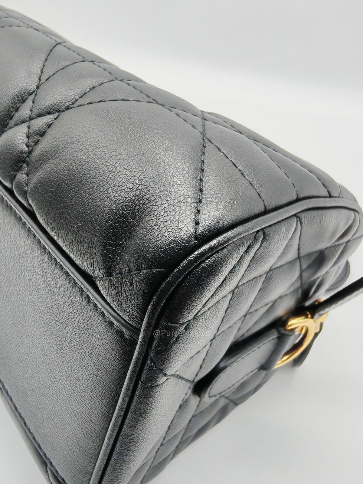 Christian Dior Groove 20 Bag in Black Macrocannage Calfskin and Gold Hardware | Purse Maison Luxury Bags Shop