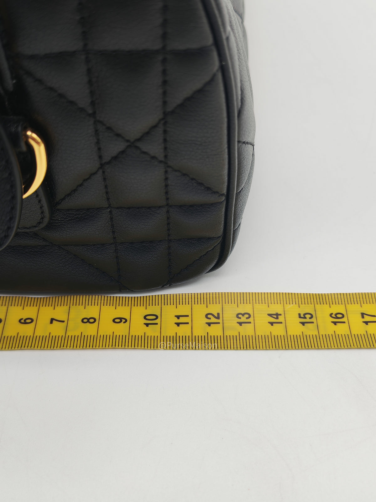 Christian Dior Groove 20 Bag in Black Macrocannage Calfskin and Gold Hardware | Purse Maison Luxury Bags Shop