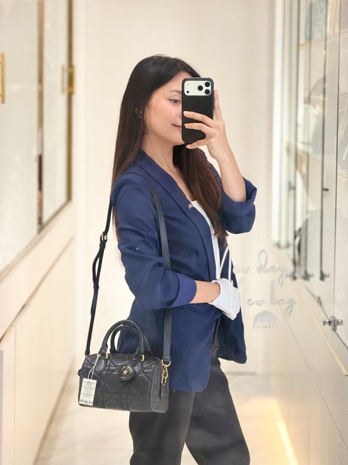 Christian Dior Groove 20 Bag in Black Macrocannage Calfskin and Gold Hardware | Purse Maison Luxury Bags Shop
