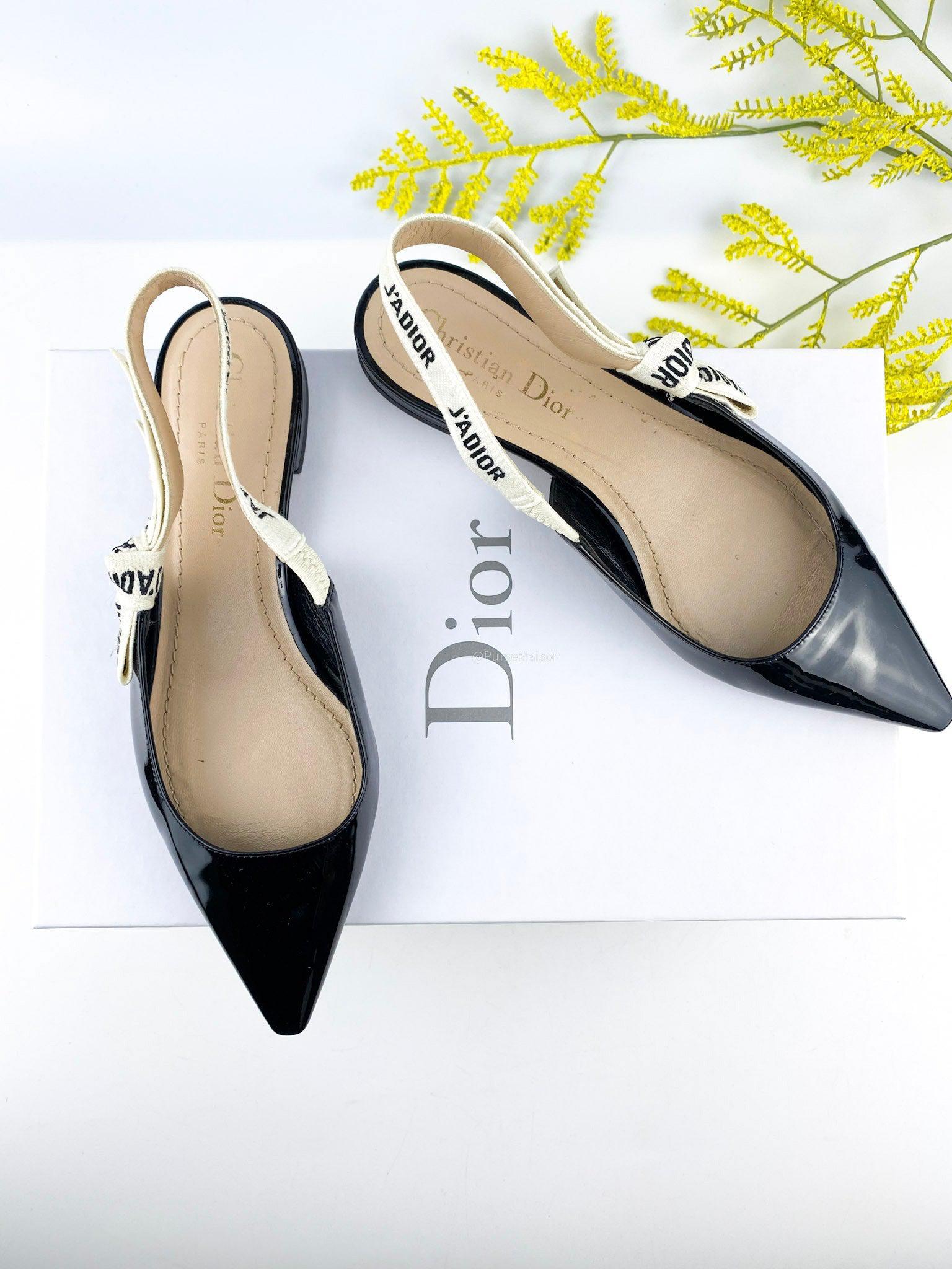 Christian Dior J'Adior Patent Leather Slingback Size 35 EU (23cm)