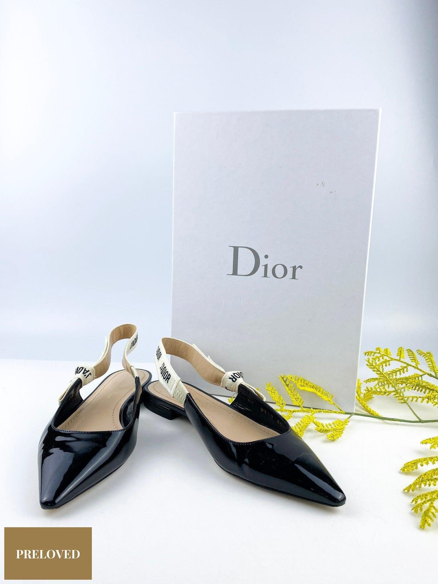 Christian Dior J'Adior Patent Leather Slingback Size 35 EU (23cm)