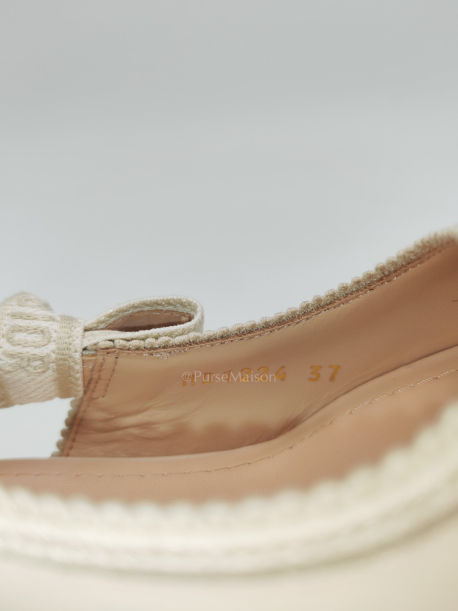 J’Adior Slingback Pumps in Powder Beige Calfskin Leather Size 37EU (23.5cm) | Purse Maison Luxury Bags Shop