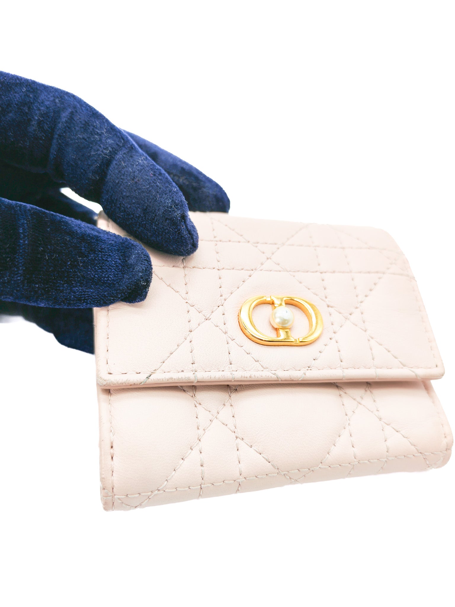 Jolie Hibiscus Powder Pink Trifold Wallet | Purse Maison Luxury Bags Shop