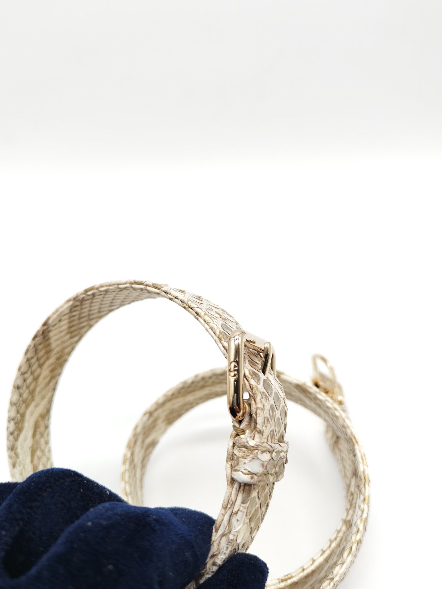 Lady D-Joy Medium in Gold Python Leather & Light Gold Hardware | Purse Maison Luxury Bags Shop