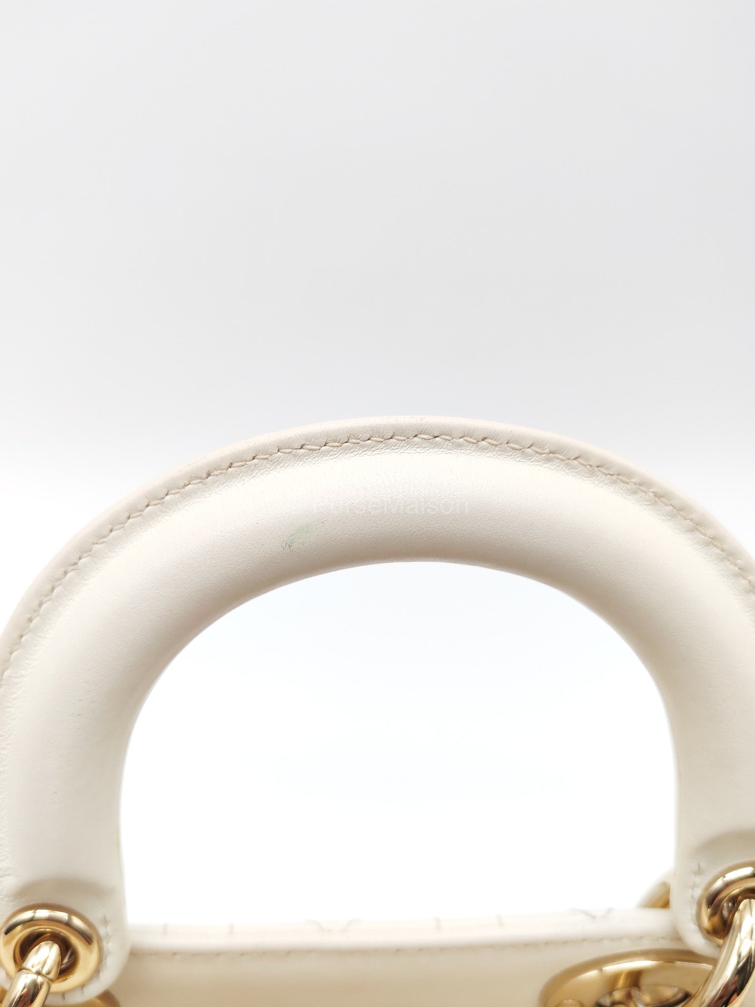 Christian Dior Lady D-Joy Medium in White Cannage Lambskin Leather Light Gold Hardware | Purse Maison Luxury Bags Shop