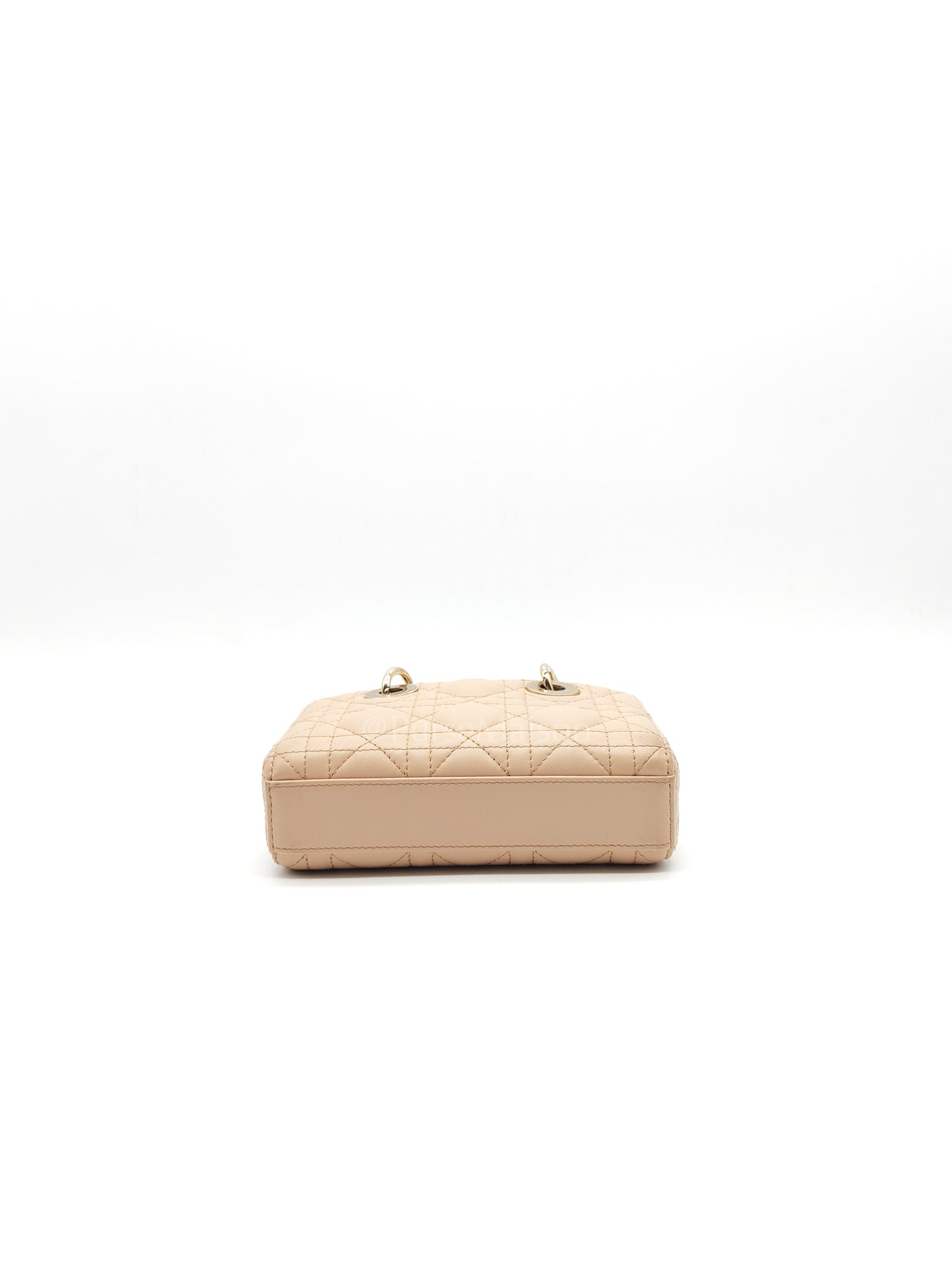 Lady D-Joy Nano in Beige Cannage Lambskin Leather Light Gold Hardware | Purse Maison Luxury Bags Shop