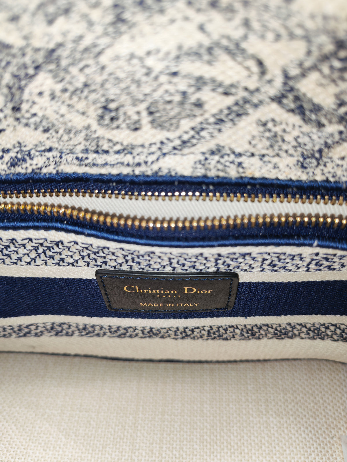Christian Dior Lady D-Lite Medium in Toile De Jouy Embroidery Canvas and Light Gold Hardware | Purse Maison Luxury Bags Shop