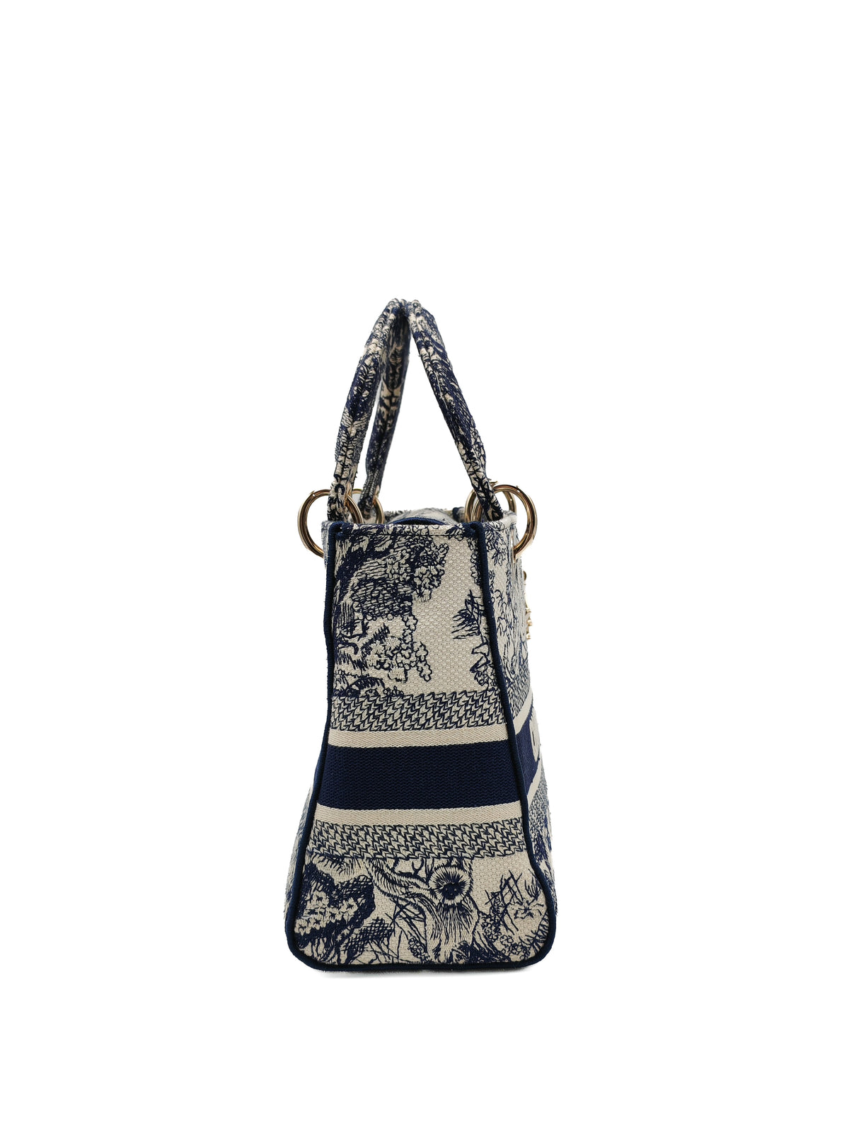 Christian Dior Lady D-Lite Medium in Toile De Jouy Embroidery Canvas and Light Gold Hardware | Purse Maison Luxury Bags Shop