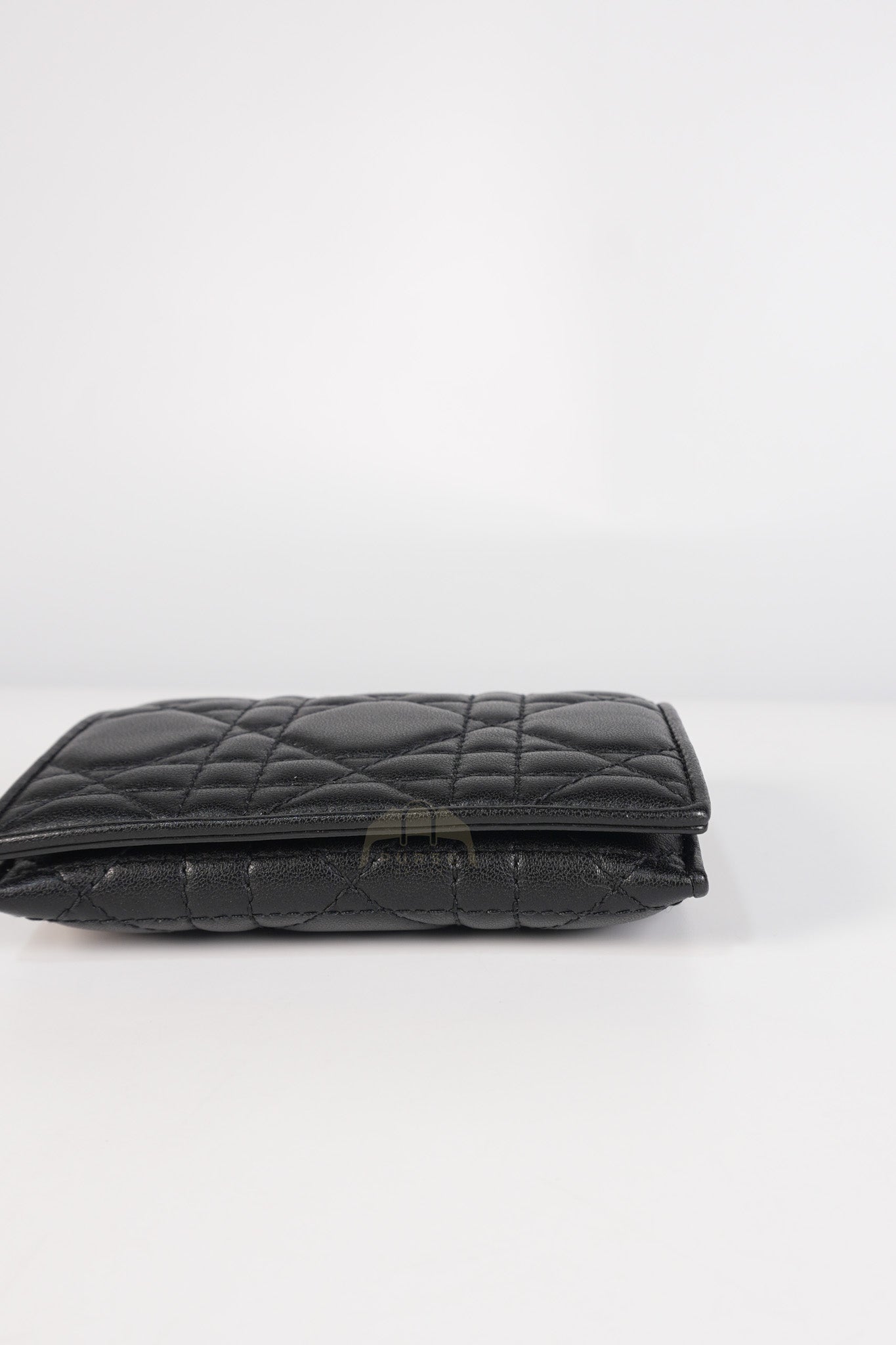 Lady Dior Flap Card Holder in Black Quilted Cannage Lambskin Leather | Purse Maison Luxury Bags Shop