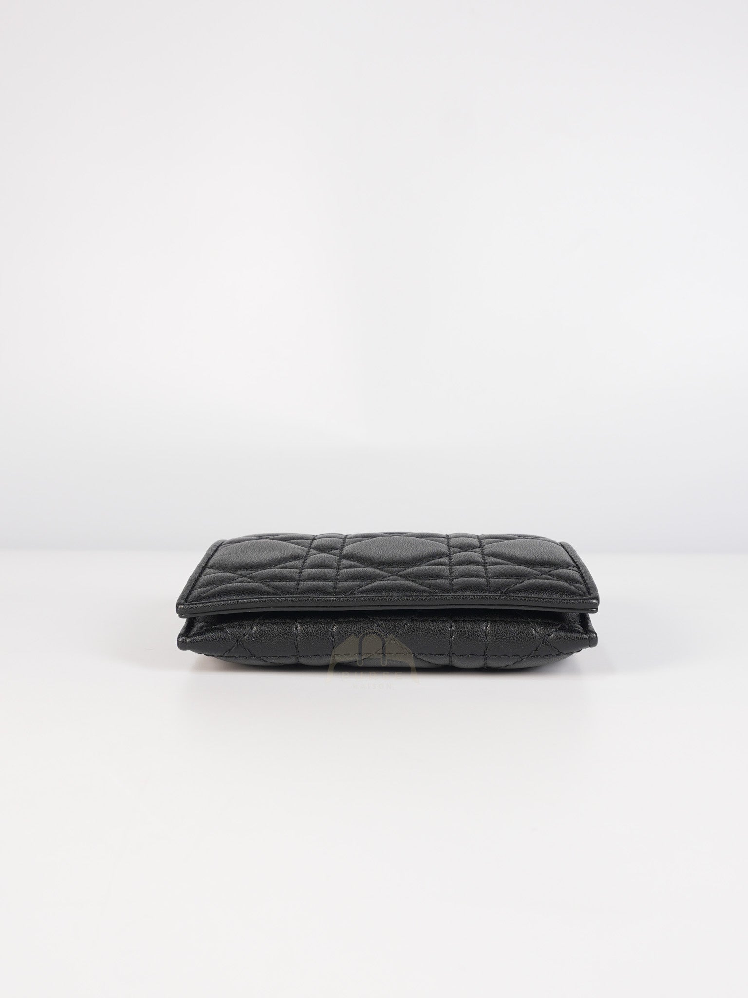 Lady Dior Flap Card Holder in Black Quilted Cannage Lambskin Leather | Purse Maison Luxury Bags Shop