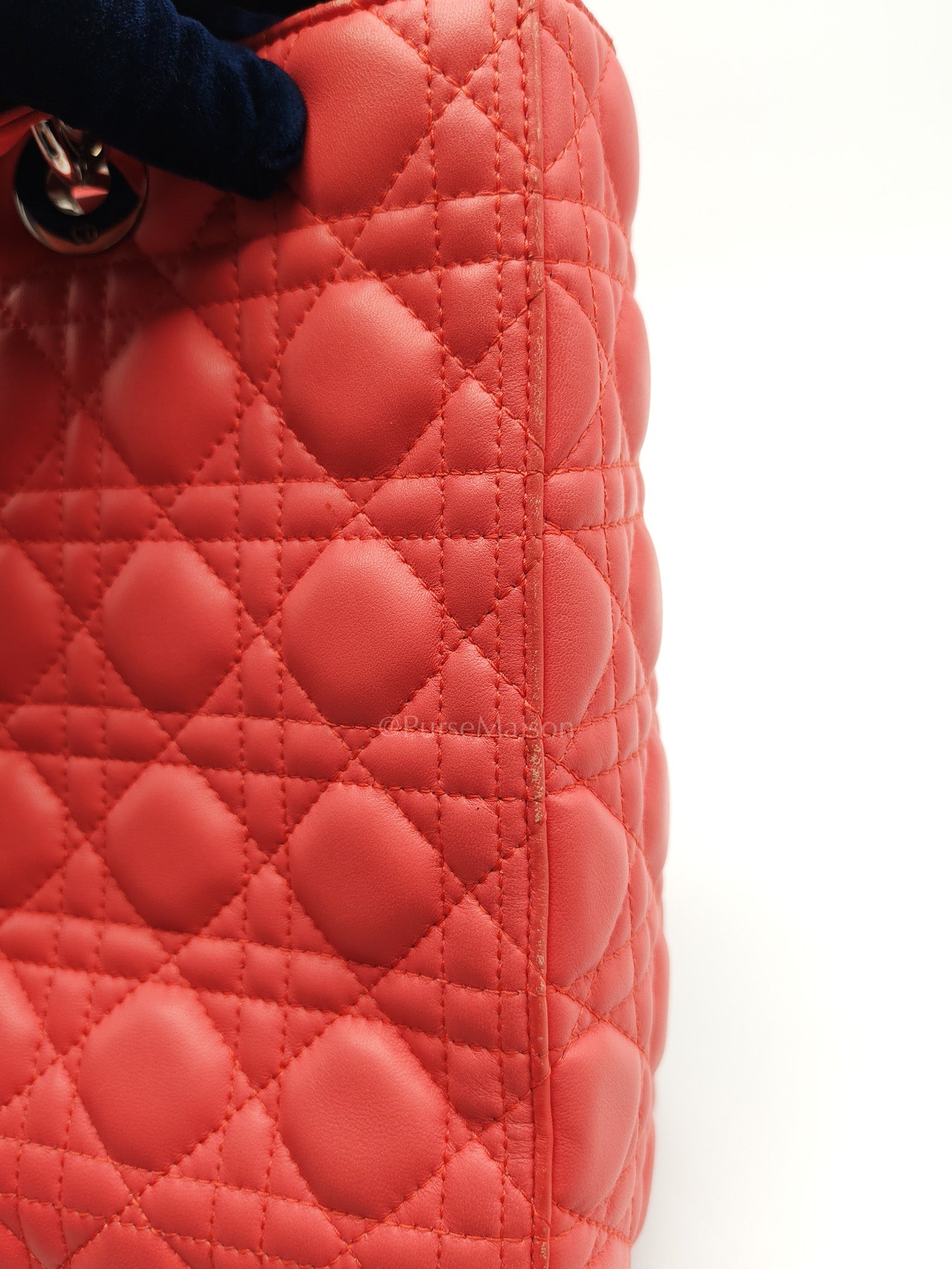 Christian Dior Lady Dior Large in Salmon Cannage Lambskin Leather Shoulder Bag | Purse Maison Luxury Bags Shop