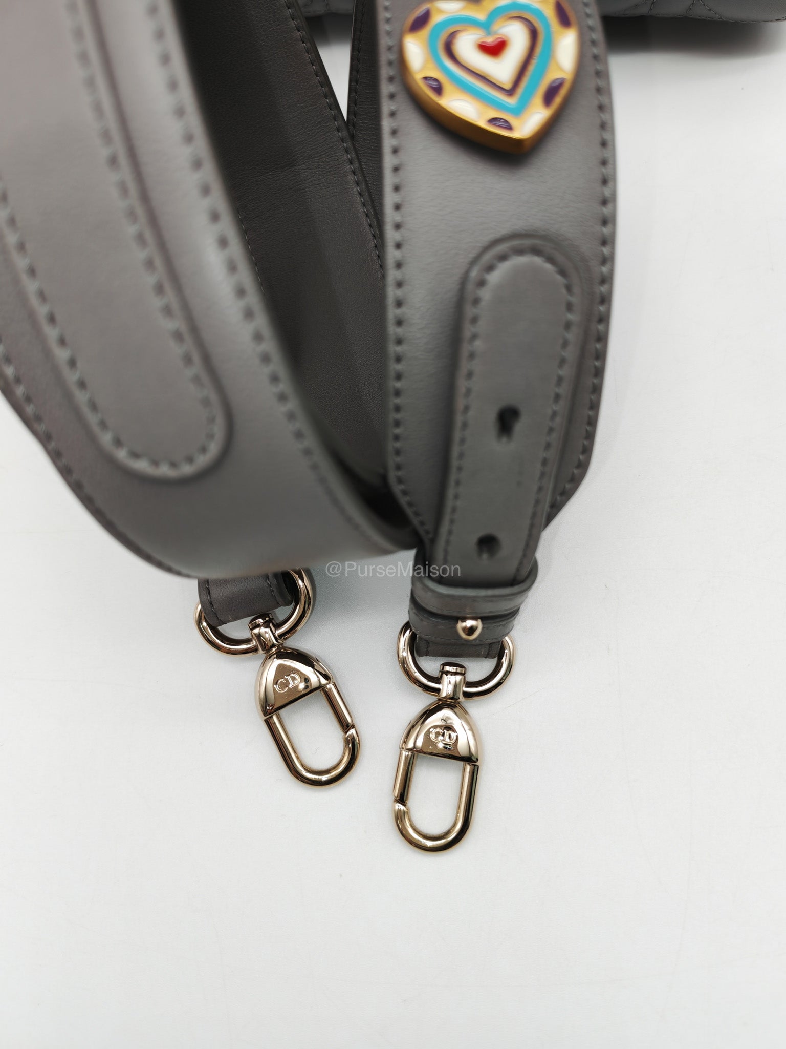 Christian Dior Lady Dior Lucky Badges in Gray Cannage Lambskin Leather Shoulder Bag | Purse Maison Luxury Bags Shop