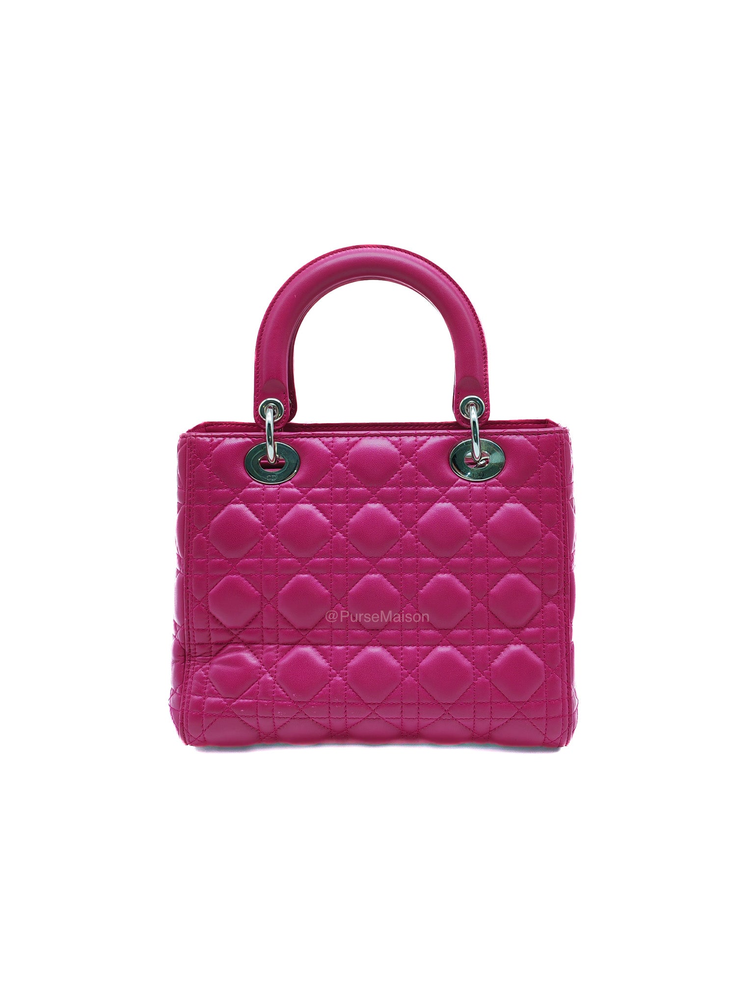 Christian Dior Lady Dior Medium in Dark Magenta Quilted Cannage Lambskin Leather Shoulder Bag | Purse Maison Luxury Bags Shop