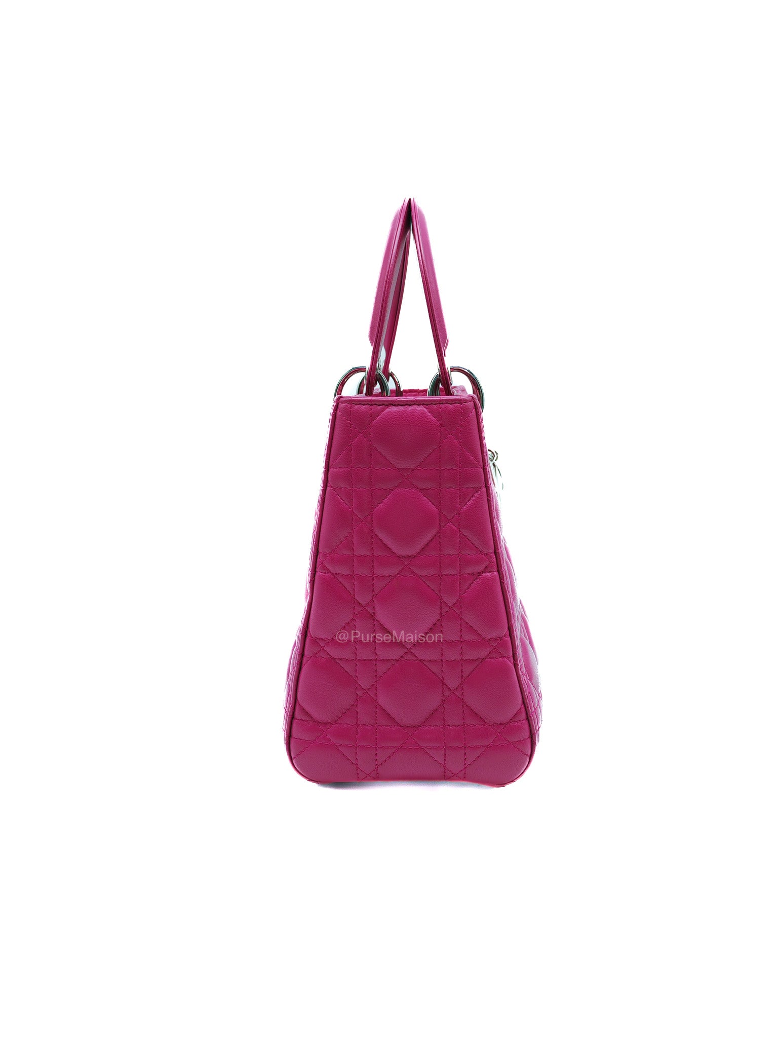Christian Dior Lady Dior Medium in Dark Magenta Quilted Cannage Lambskin Leather Shoulder Bag | Purse Maison Luxury Bags Shop