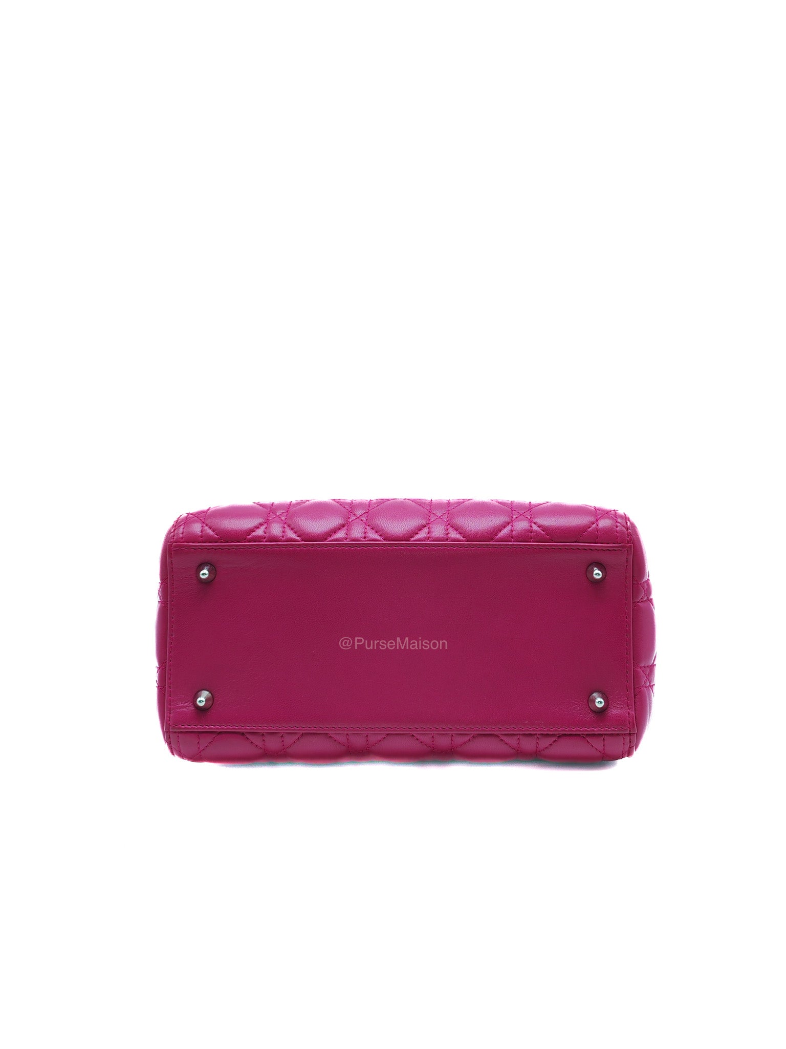 Christian Dior Lady Dior Medium in Dark Magenta Quilted Cannage Lambskin Leather Shoulder Bag | Purse Maison Luxury Bags Shop