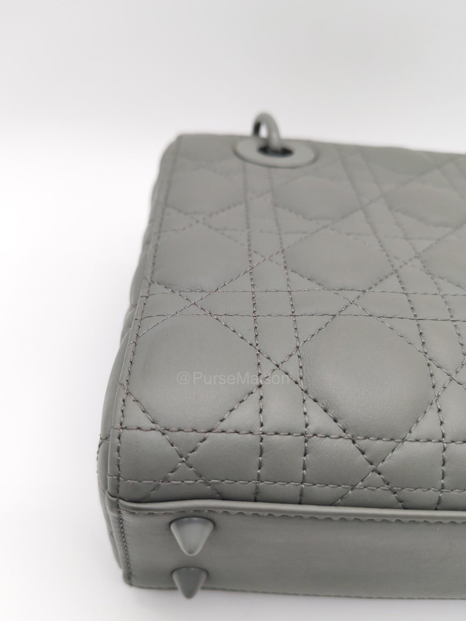 Christian Dior Lady Dior My ABCDior Small in Gray Ultra Matte Cannage Lambskin Leather | Purse Maison Luxury Bags Shop