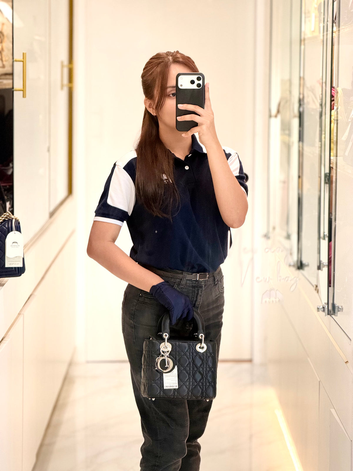 Christian Dior Lady Dior MyABCDior Small in Black Quilted Cannage Lambskin Leather & Silver Hardware | Purse Maison Luxury Bags Shop
