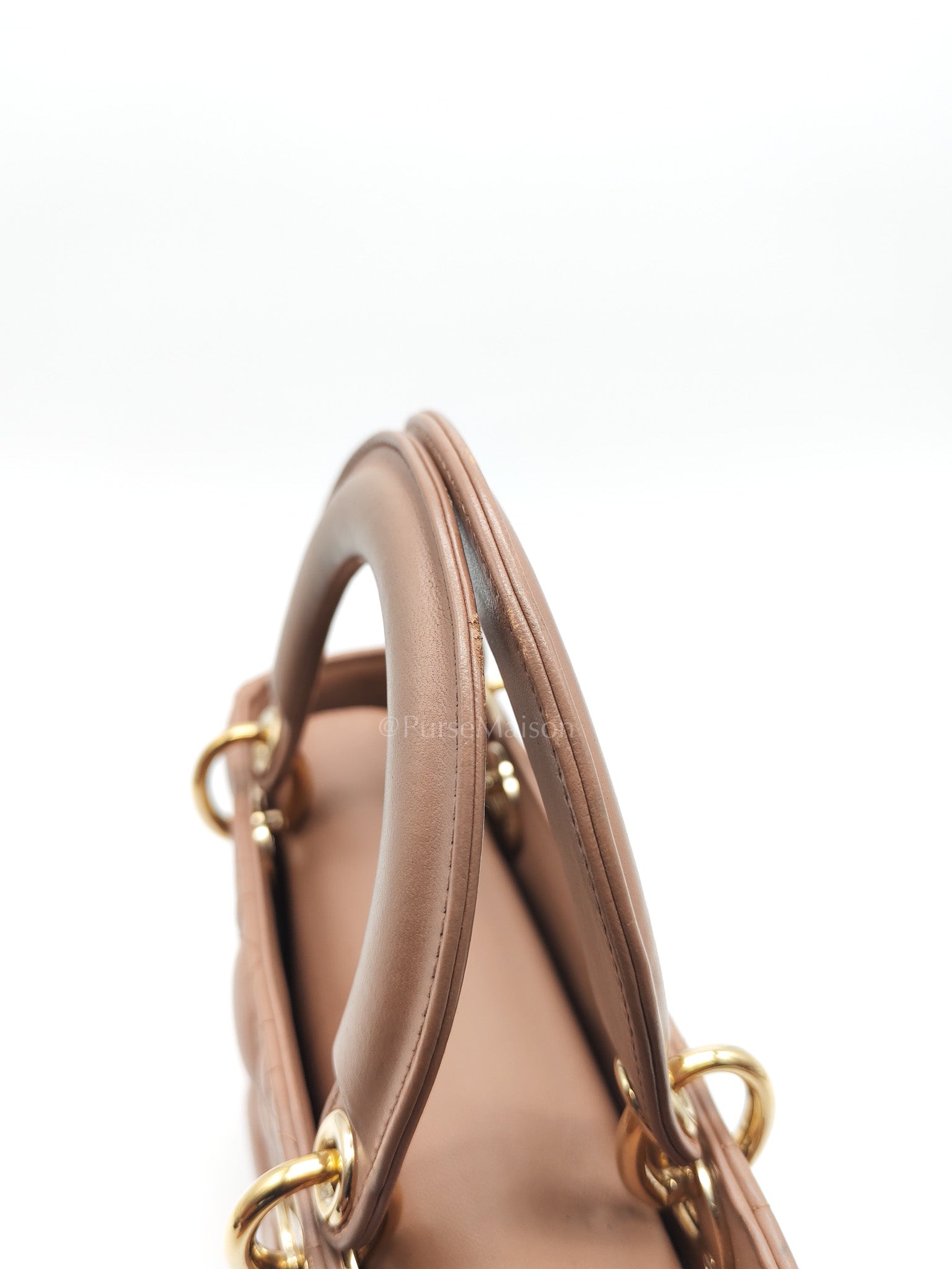 Christian Dior Lady Dior MyABCDior Small in Powder Beige Cannage Lambskin Leather and Light Gold Hardware | Purse Maison Luxury Bags Shop