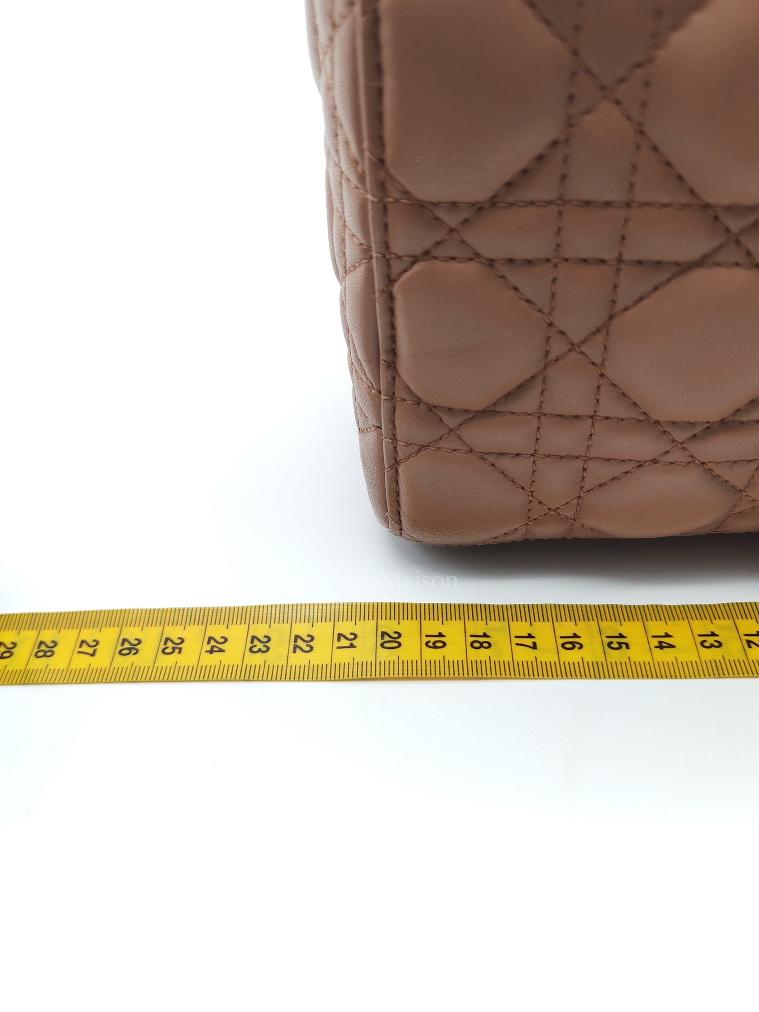 Christian Dior Lady Dior MyABCDior Small in Powder Beige Cannage Lambskin Leather and Light Gold Hardware | Purse Maison Luxury Bags Shop