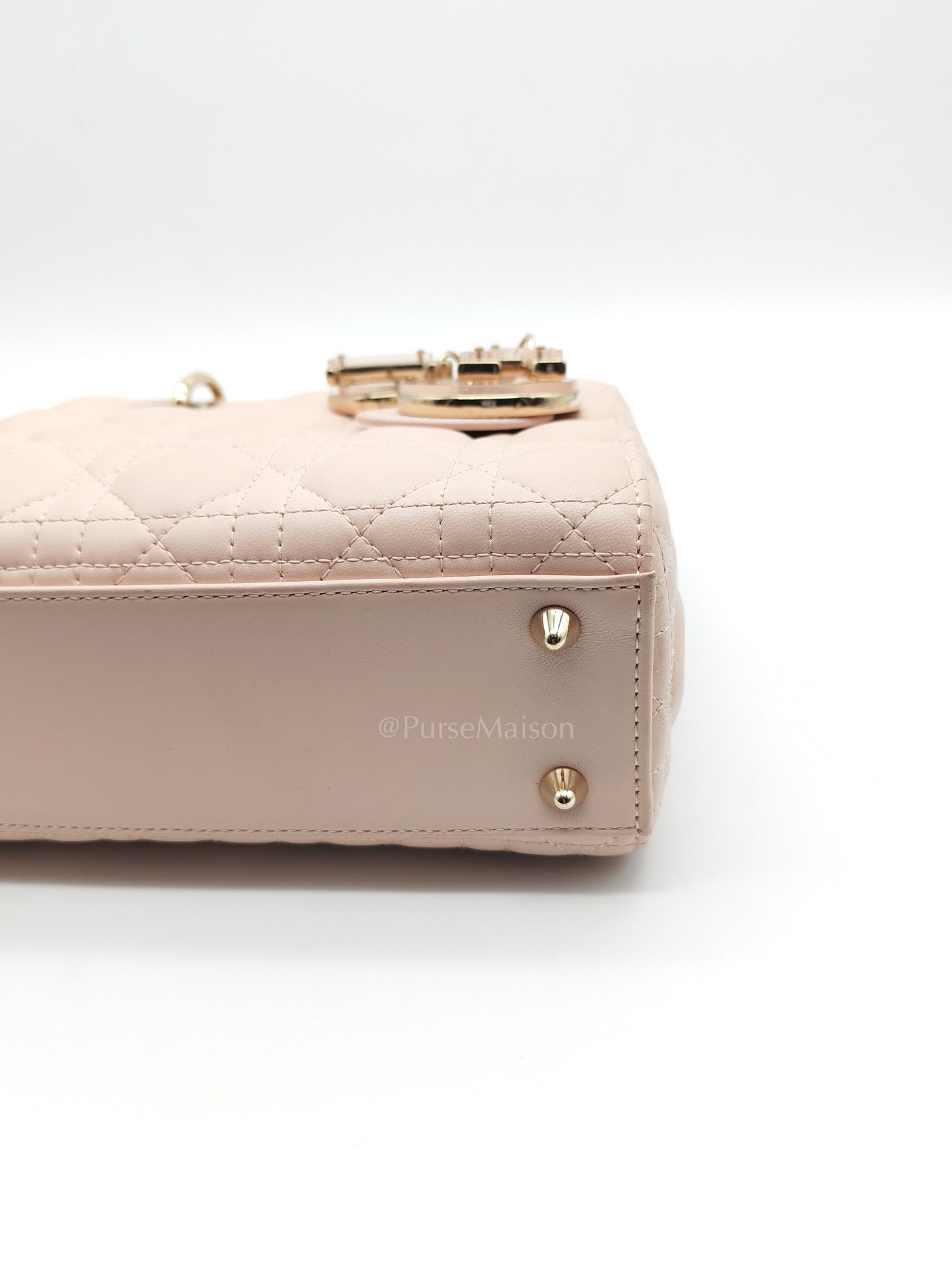 Christian Dior Lady My ABCDior Bag Small in Rose Poudre Lambskin Leather Light Gold Hardware | Purse Maison Luxury Bags Shop