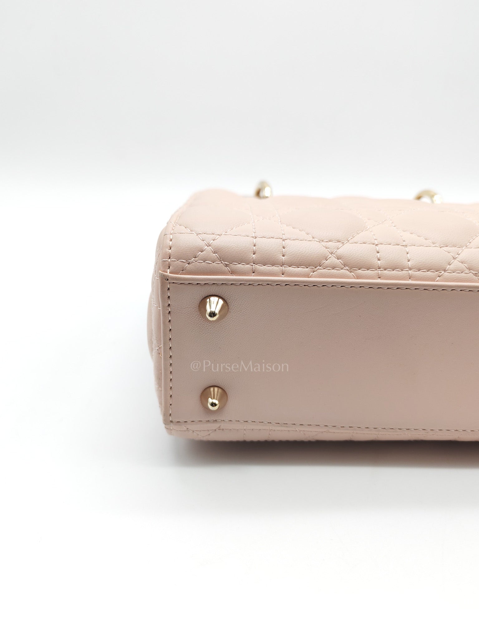 Christian Dior Lady My ABCDior Bag Small in Rose Poudre Lambskin Leather Light Gold Hardware | Purse Maison Luxury Bags Shop