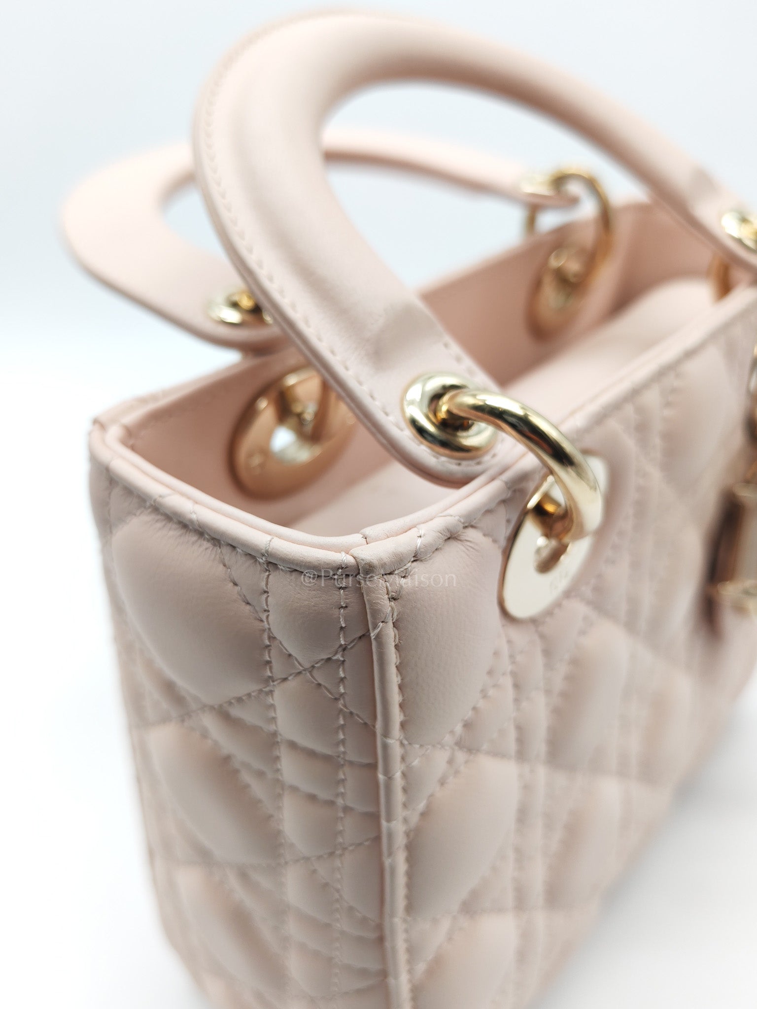 Christian Dior Lady My ABCDior Bag Small in Rose Poudre Lambskin Leather Light Gold Hardware | Purse Maison Luxury Bags Shop