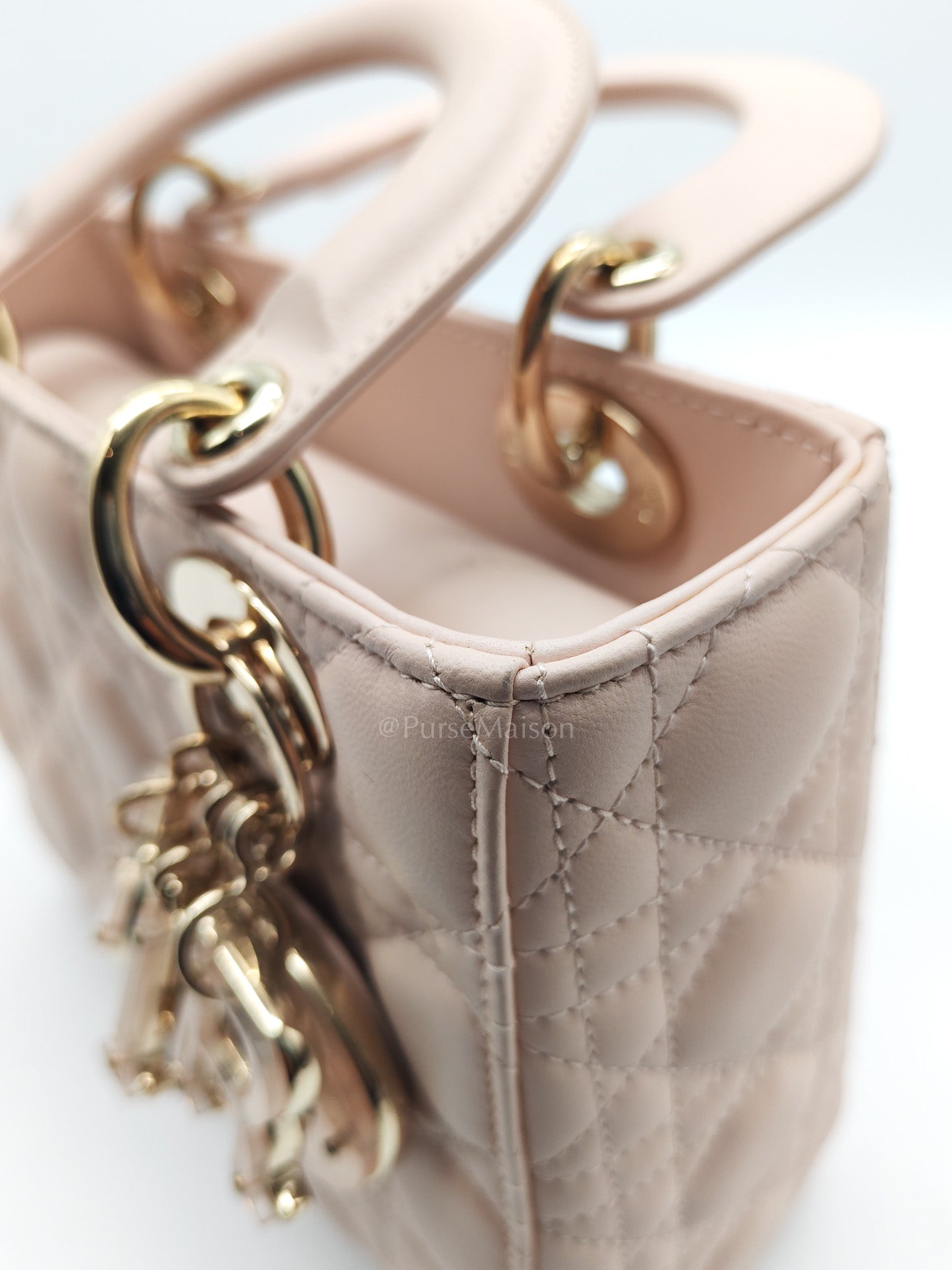 Christian Dior Lady My ABCDior Bag Small in Rose Poudre Lambskin Leather Light Gold Hardware | Purse Maison Luxury Bags Shop
