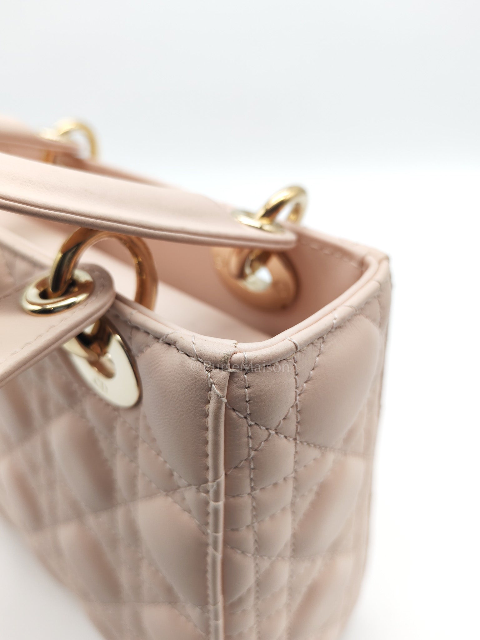 Christian Dior Lady My ABCDior Bag Small in Rose Poudre Lambskin Leather Light Gold Hardware | Purse Maison Luxury Bags Shop