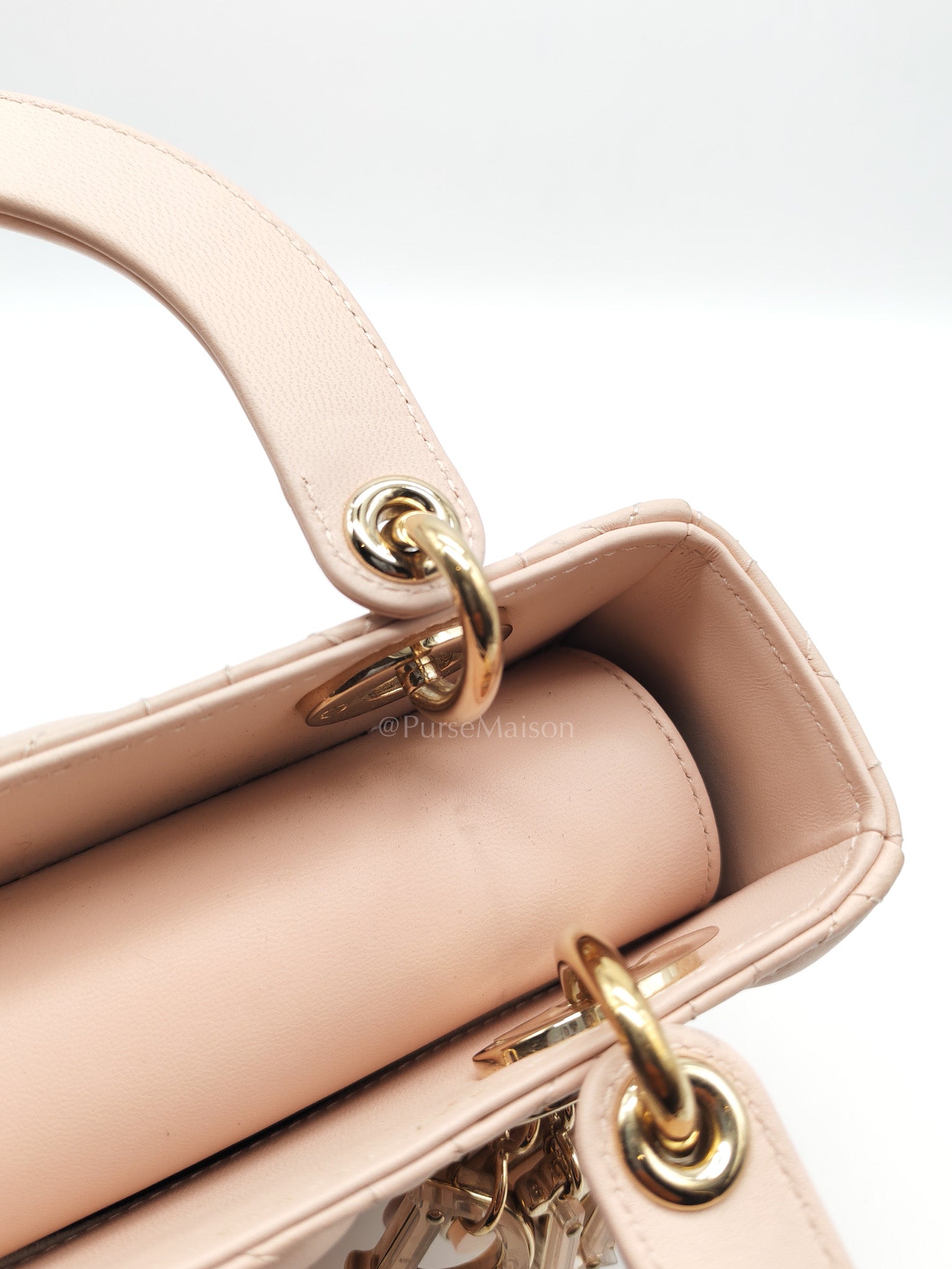 Christian Dior Lady My ABCDior Bag Small in Rose Poudre Lambskin Leather Light Gold Hardware | Purse Maison Luxury Bags Shop