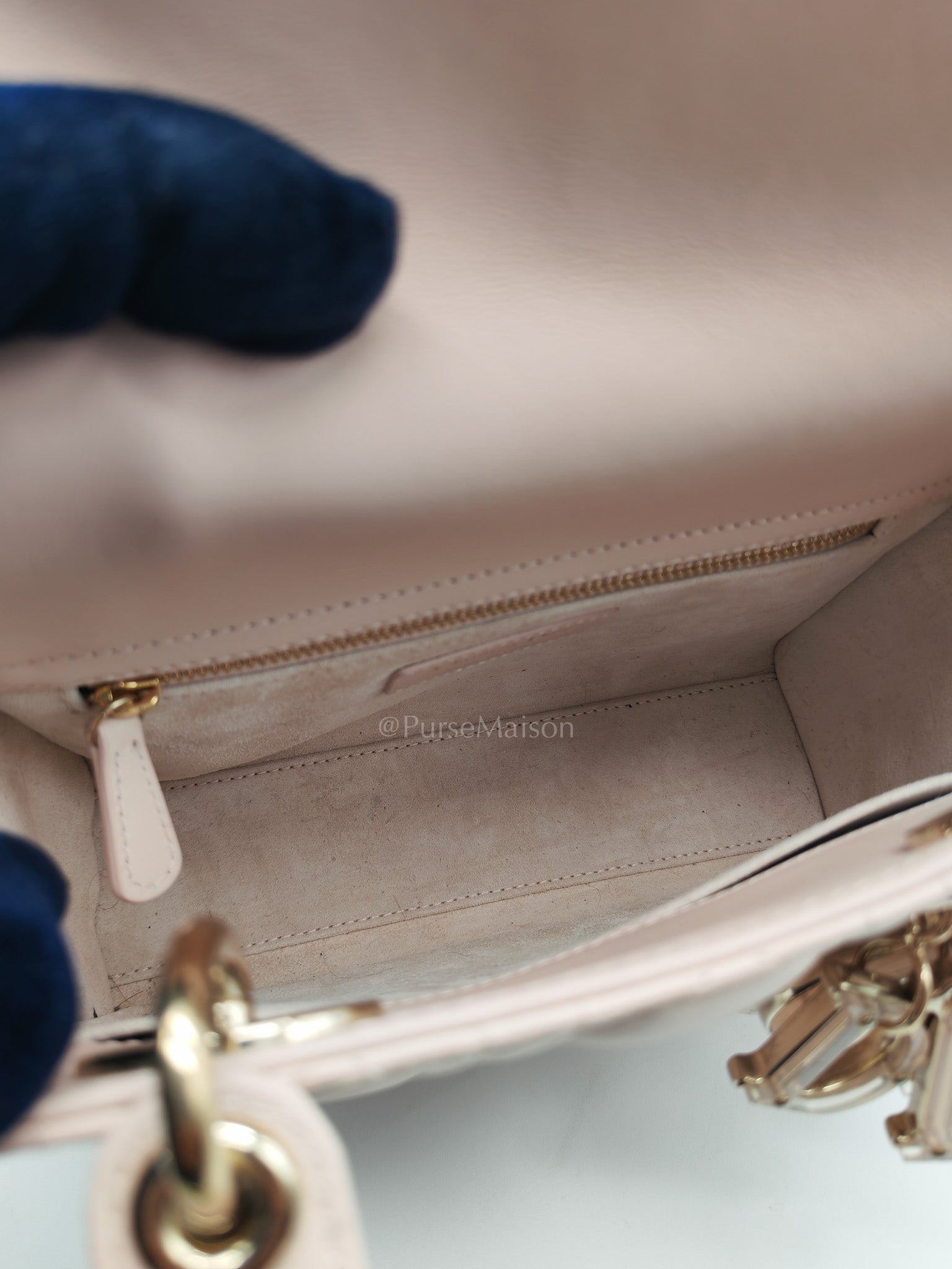 Christian Dior Lady My ABCDior Bag Small in Rose Poudre Lambskin Leather Light Gold Hardware | Purse Maison Luxury Bags Shop