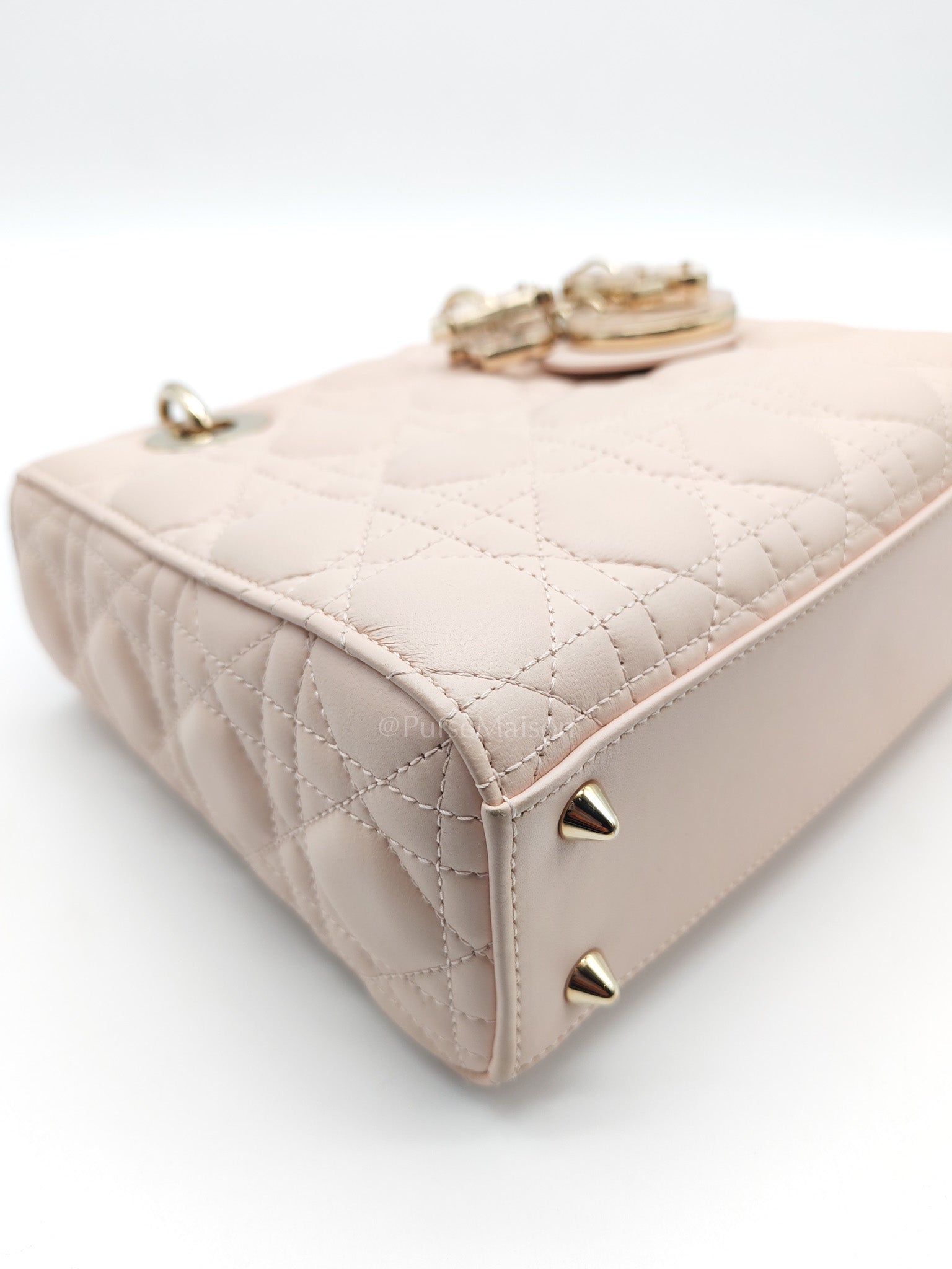 Christian Dior Lady My ABCDior Bag Small in Rose Poudre Lambskin Leather Light Gold Hardware | Purse Maison Luxury Bags Shop