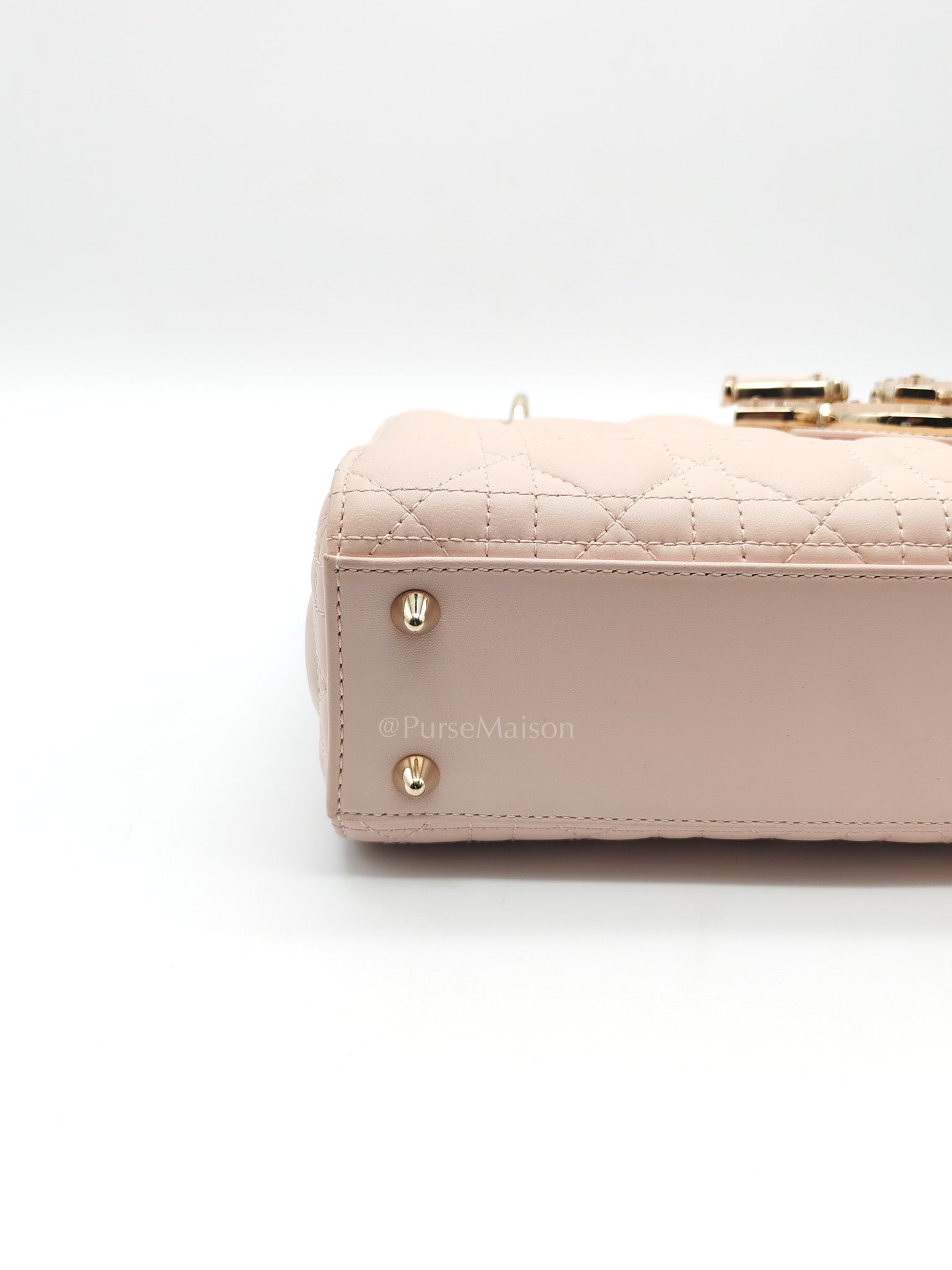 Christian Dior Lady My ABCDior Bag Small in Rose Poudre Lambskin Leather Light Gold Hardware | Purse Maison Luxury Bags Shop