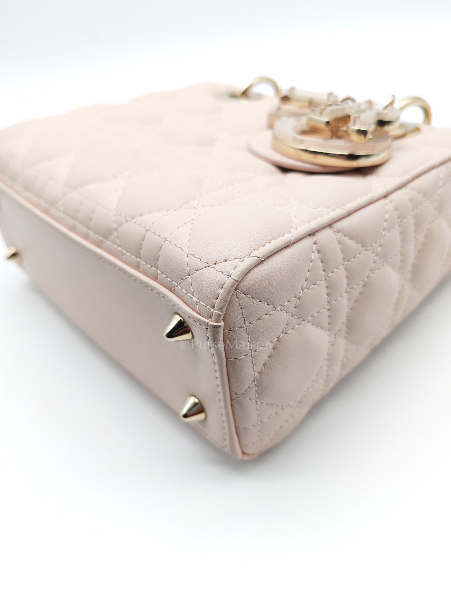 Christian Dior Lady My ABCDior Bag Small in Rose Poudre Lambskin Leather Light Gold Hardware | Purse Maison Luxury Bags Shop