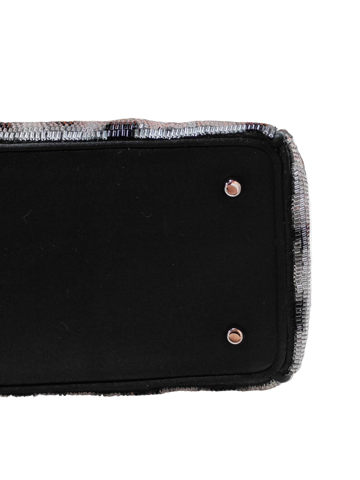 Christian Dior Leopard Lady Dior in Black and Gray Wool Sequin Leather and Silver Hardware | Purse Maison Luxury Bags Shop