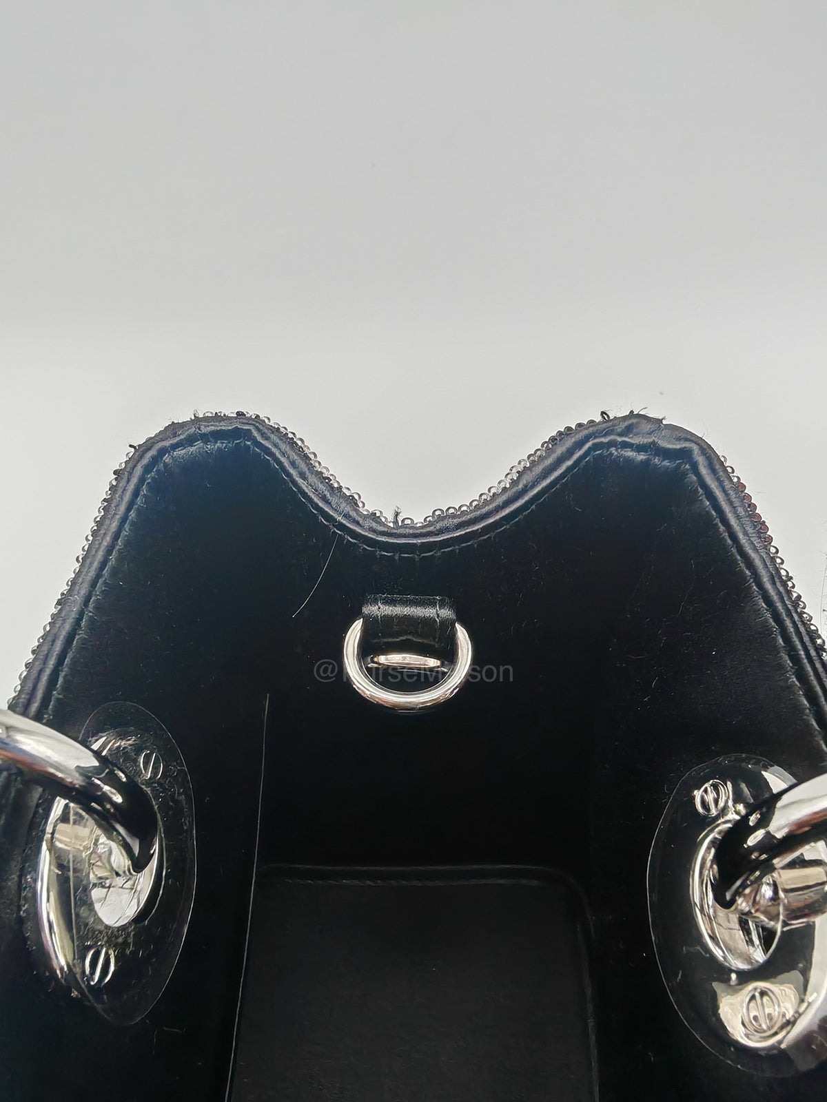 Christian Dior Leopard Lady Dior in Black and Gray Wool Sequin Leather and Silver Hardware | Purse Maison Luxury Bags Shop