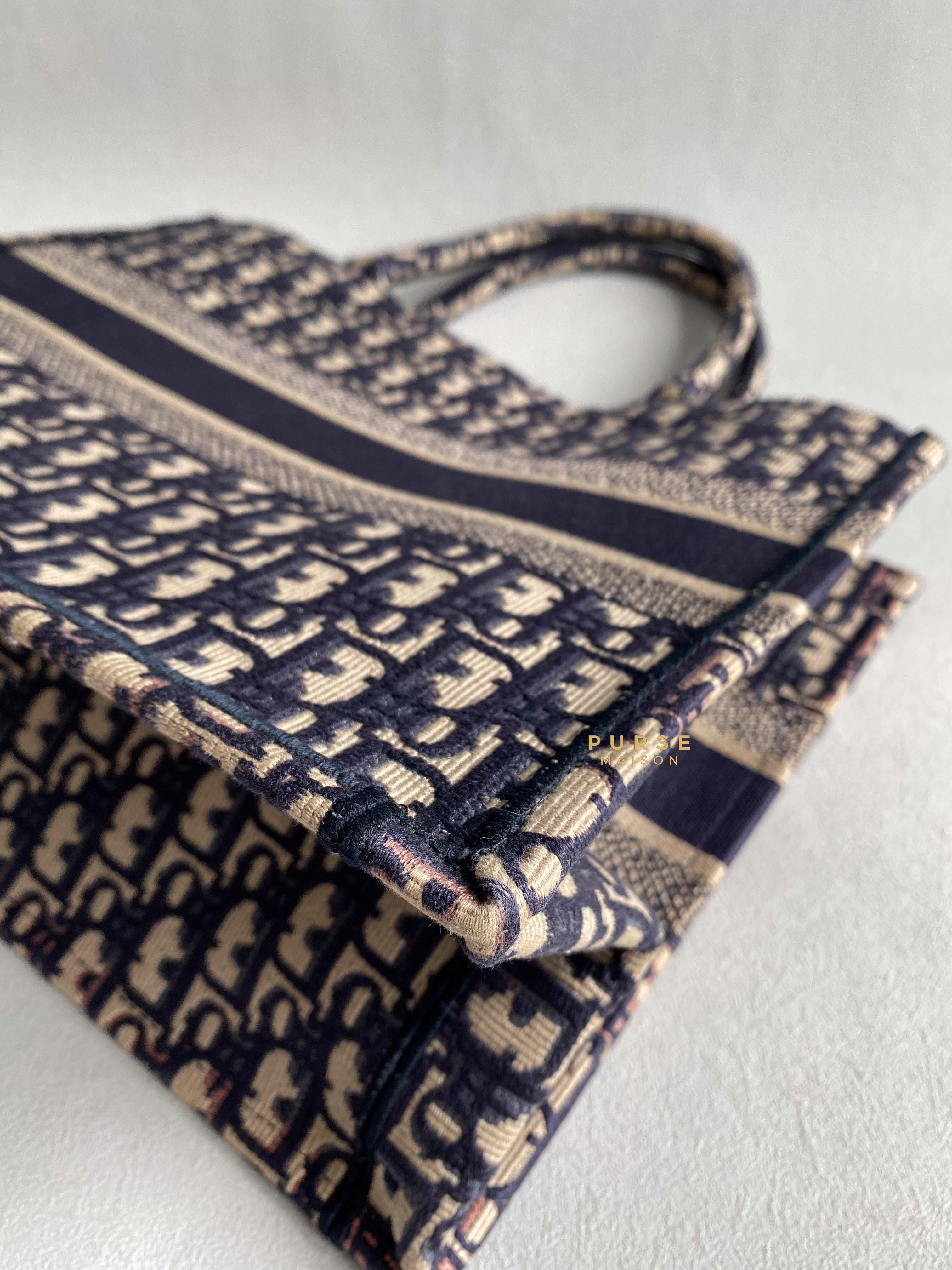 Christian Dior Medium Book Tote Oblique Embroidered Canvas | Purse Maison Luxury Bags Shop