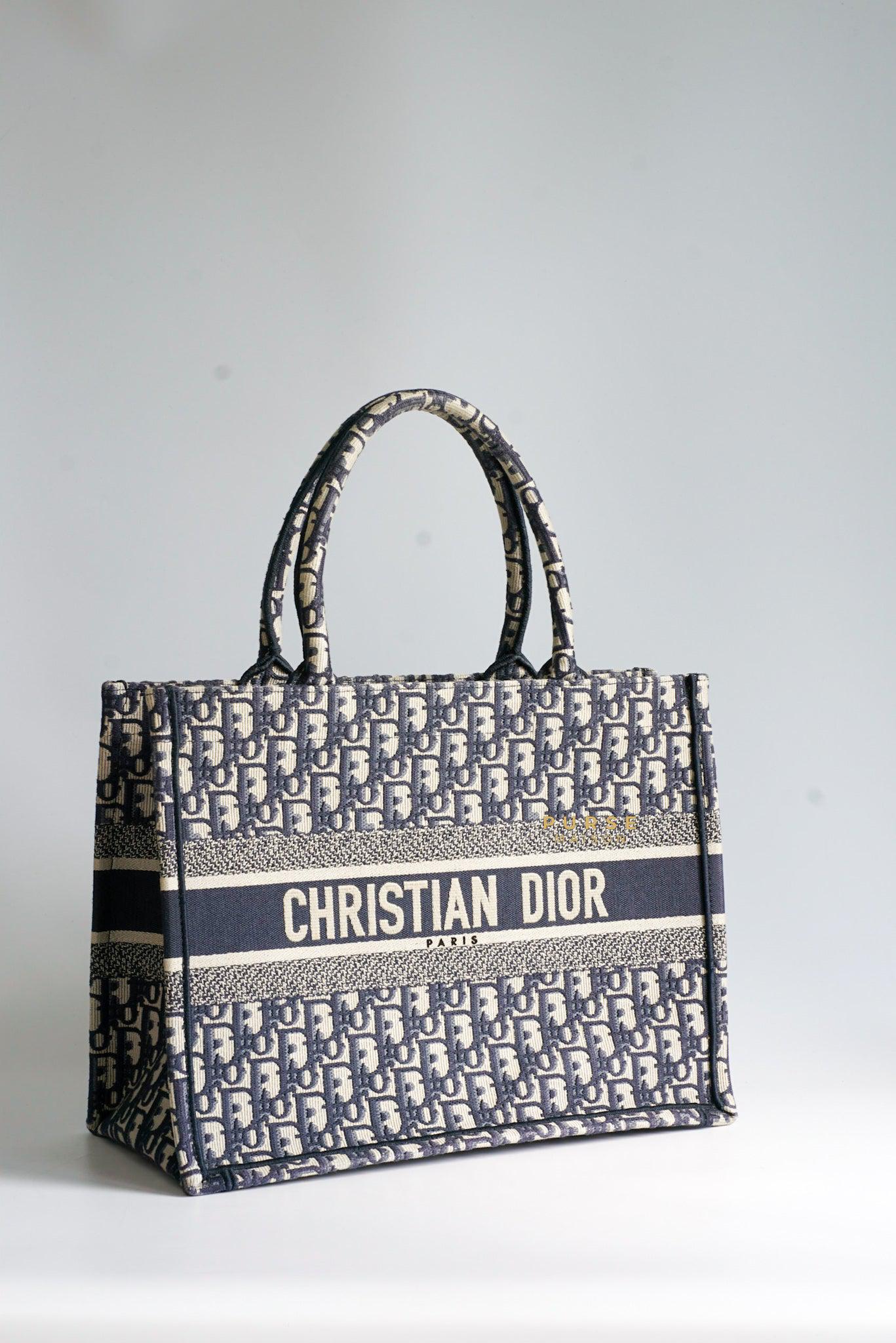 Christian Dior Medium Book Tote Oblique Embroidered Canvas