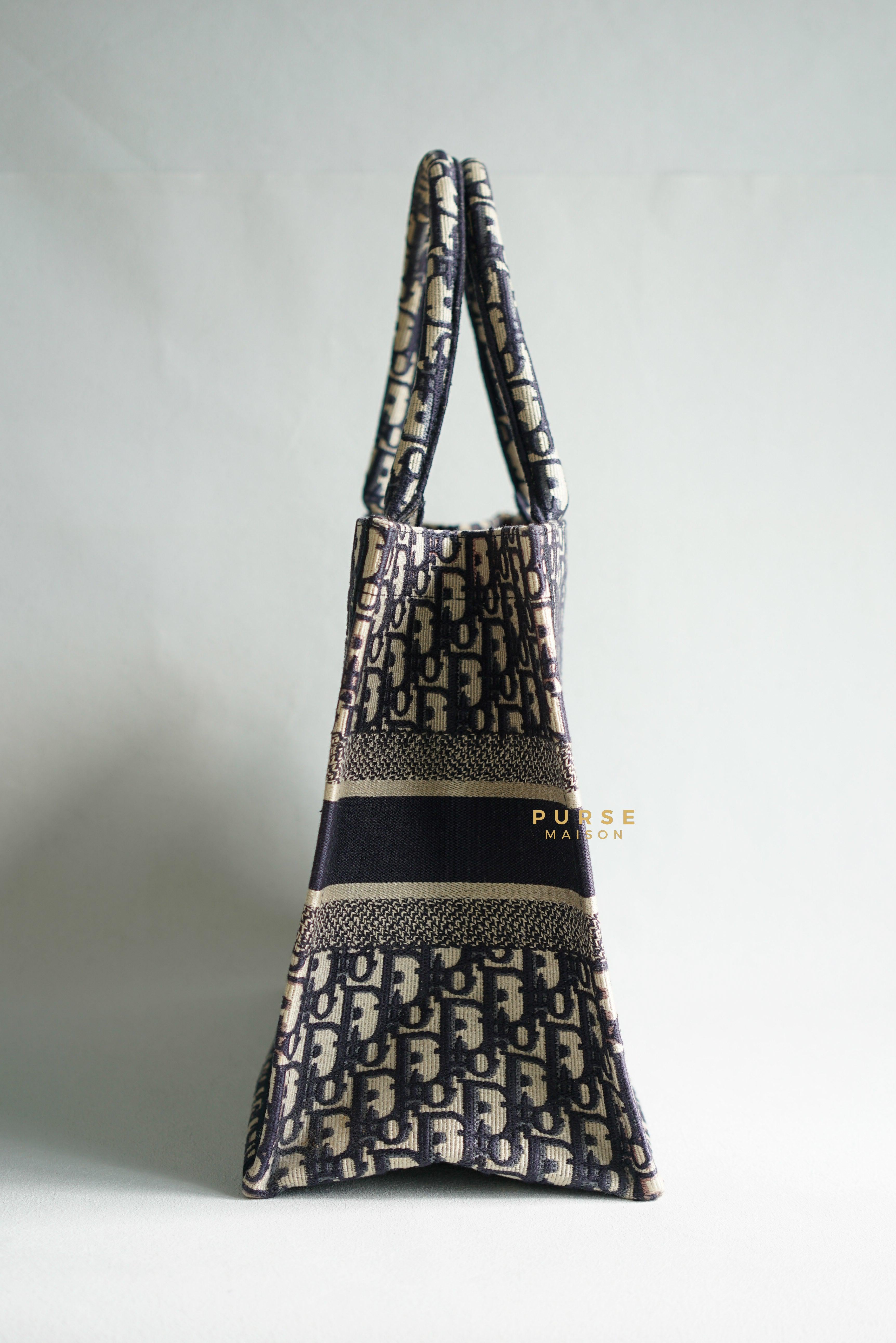 Christian Dior Medium Book Tote Oblique Embroidered Canvas | Purse Maison Luxury Bags Shop