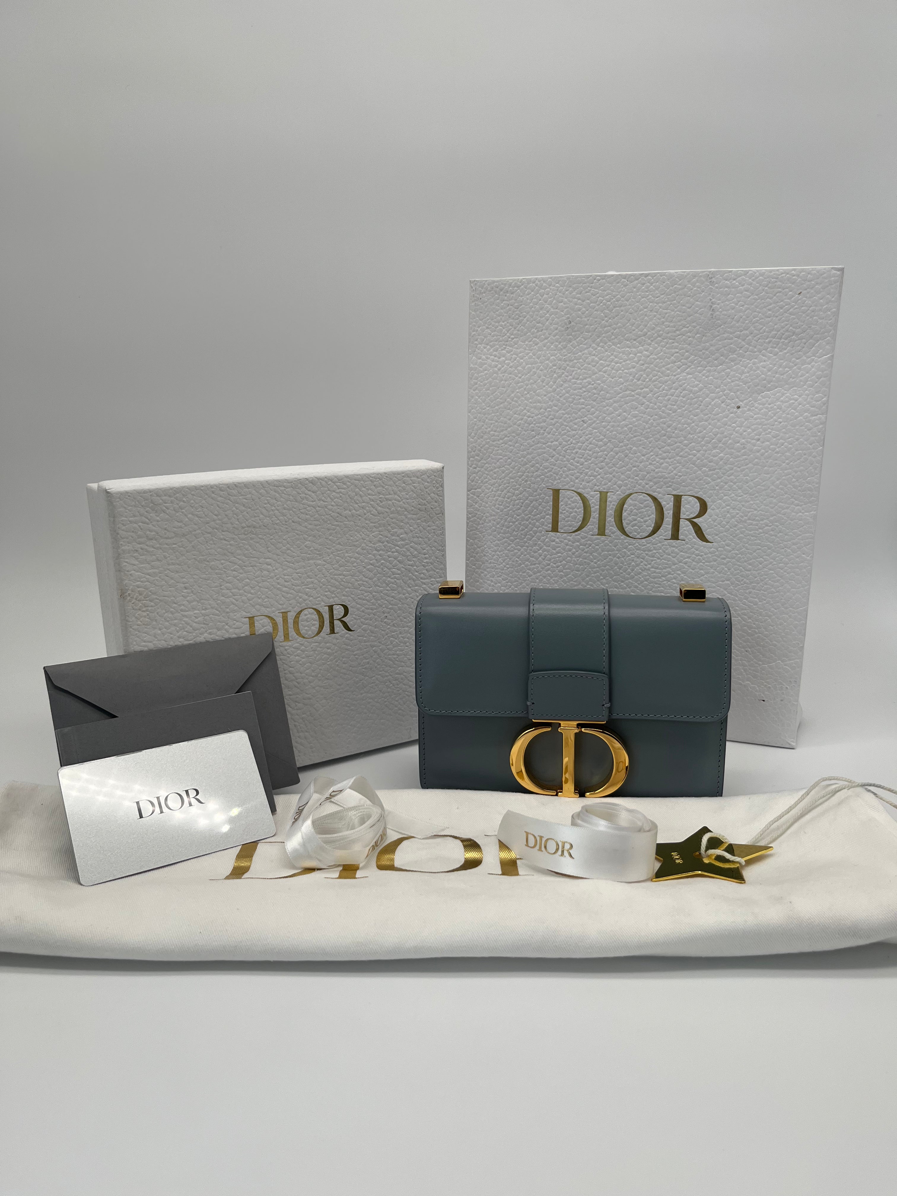 Christian Dior Micro 30 Montaigne Blue Gray Calfskin Bag | Purse Maison Luxury Bags Shop