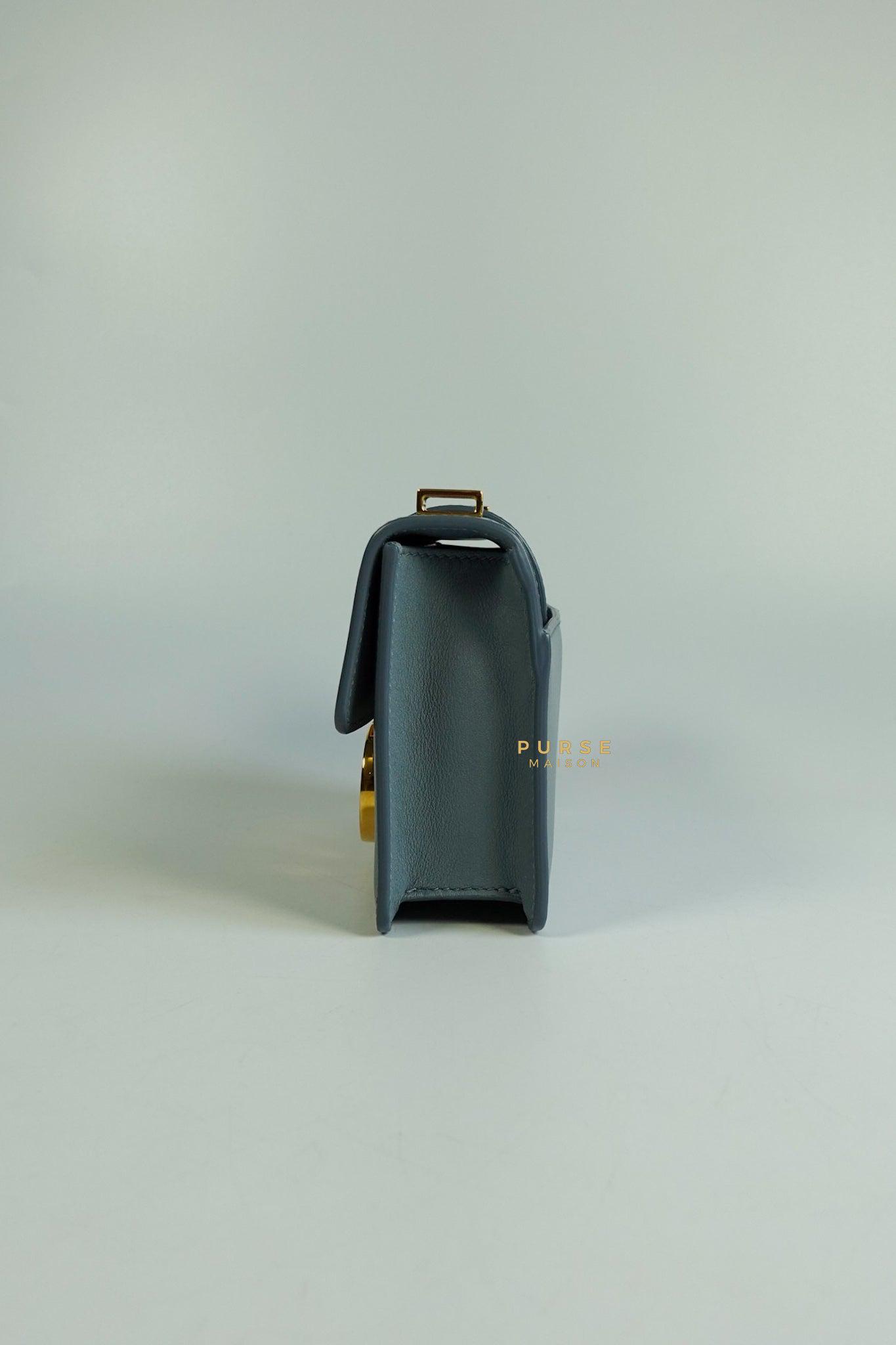 Christian Dior Micro 30 Montaigne Blue Gray Calfskin Bag