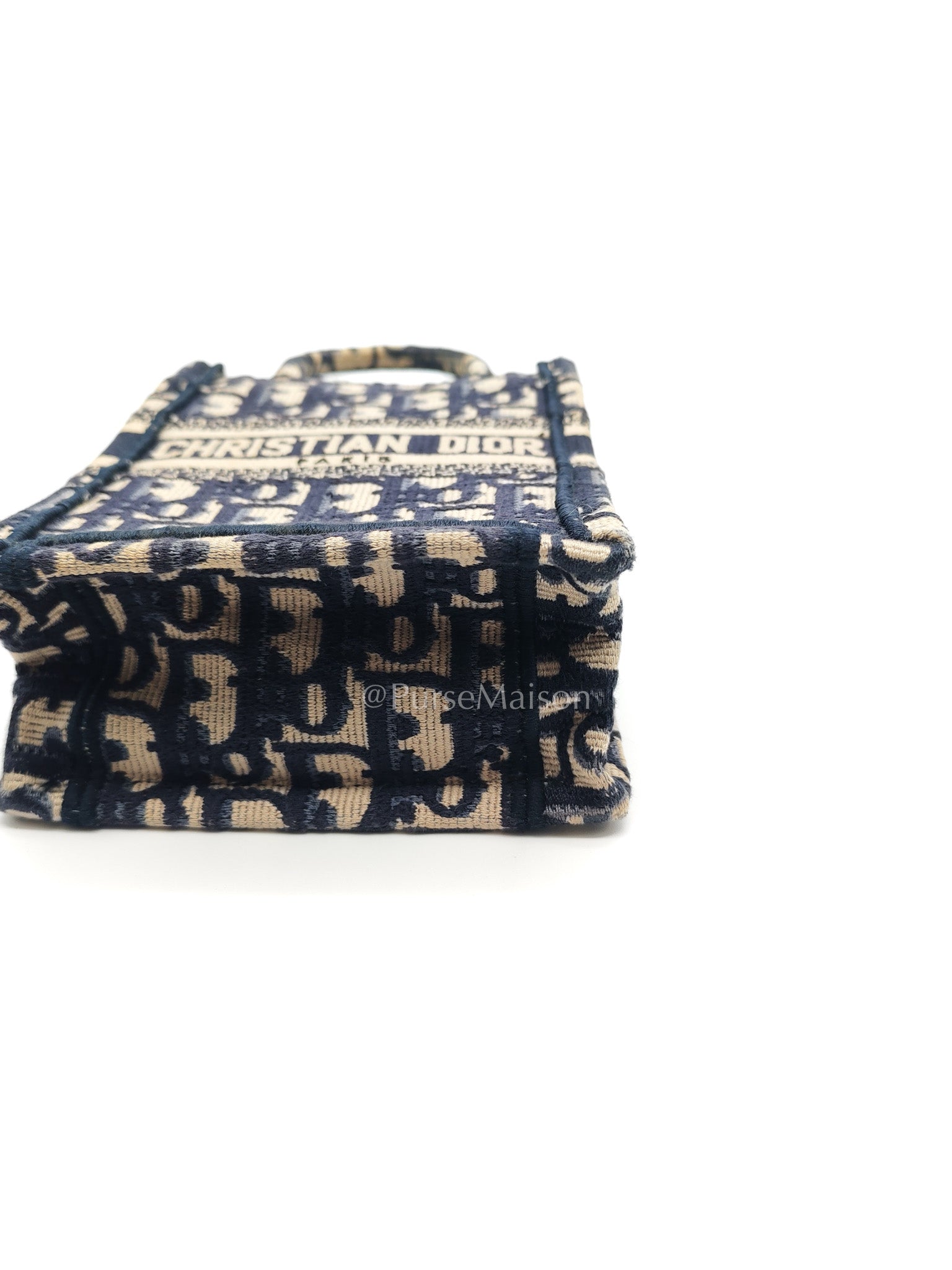 Christian Dior Mini Booktote Phone Bag in Blue Oblique Jacquard Canvas | Purse Maison Luxury Bags Shop